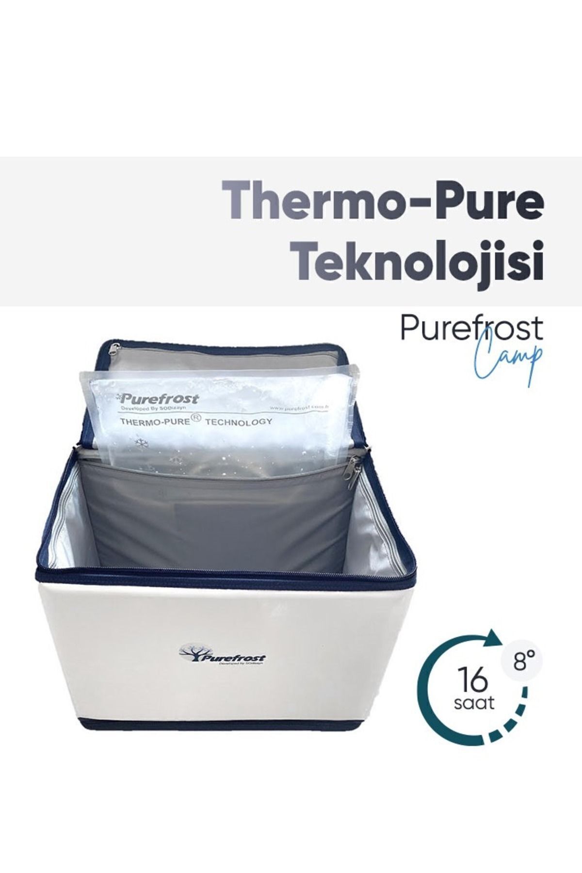 Pf15 Camp Elektriksiz&buzsuz Soğutucu Buzluk Termos Termal Çanta/6 Adet Thermo-pure® Jel Paket