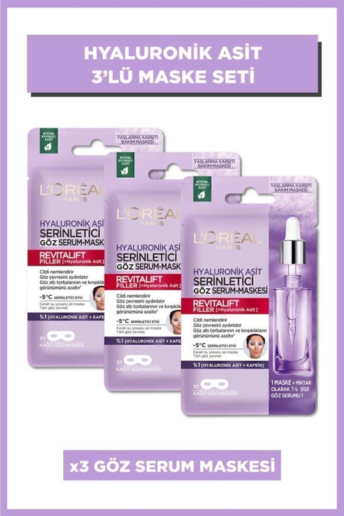 Revitalift Filler Serinletici Göz Serum Maskesi 3'lü Set
