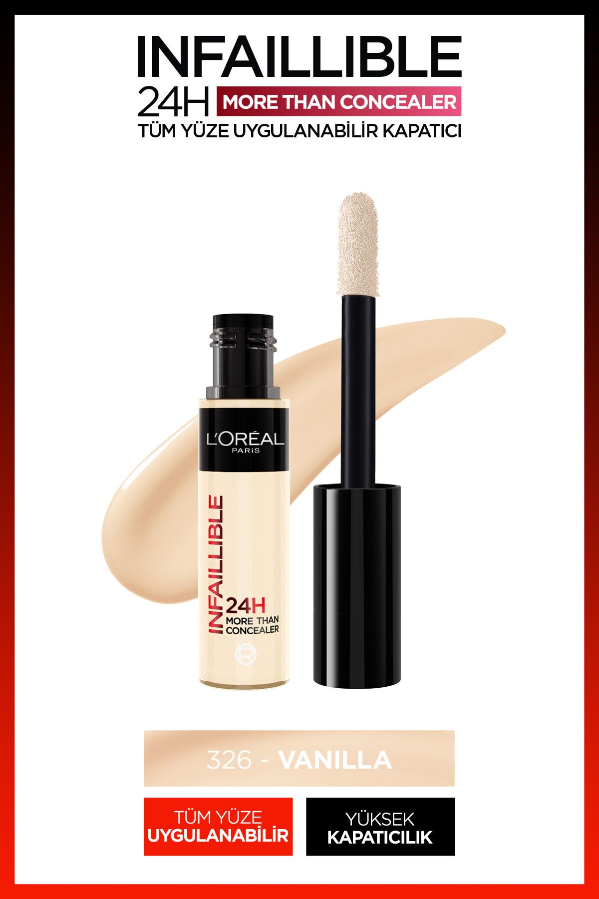 L'Oréal Paris Infaillible 24H Tüm Yüze Uygulanabilir Kapatıcı - 326 Vanilla Concealer