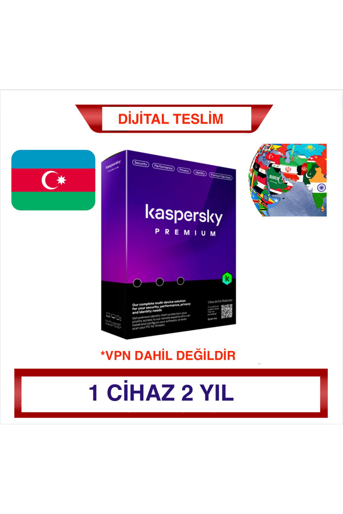 Premium Security 1 Cihaz 2 Yıl ( Azerbaycan -Middle East Bölgesi ) -Dijital Teslimat