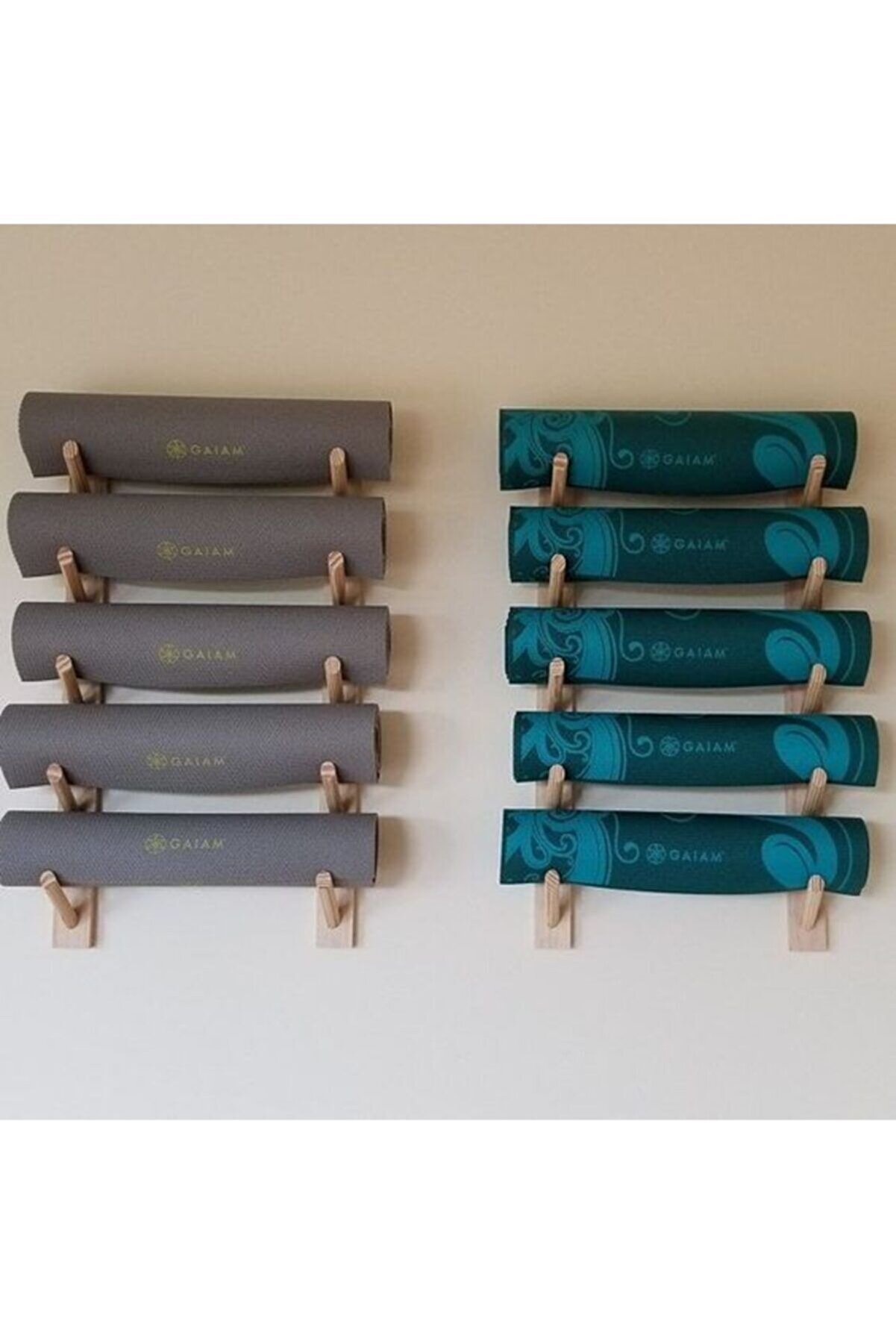 Ahşap Dekoratif Yoga Mat Depolama Alanı