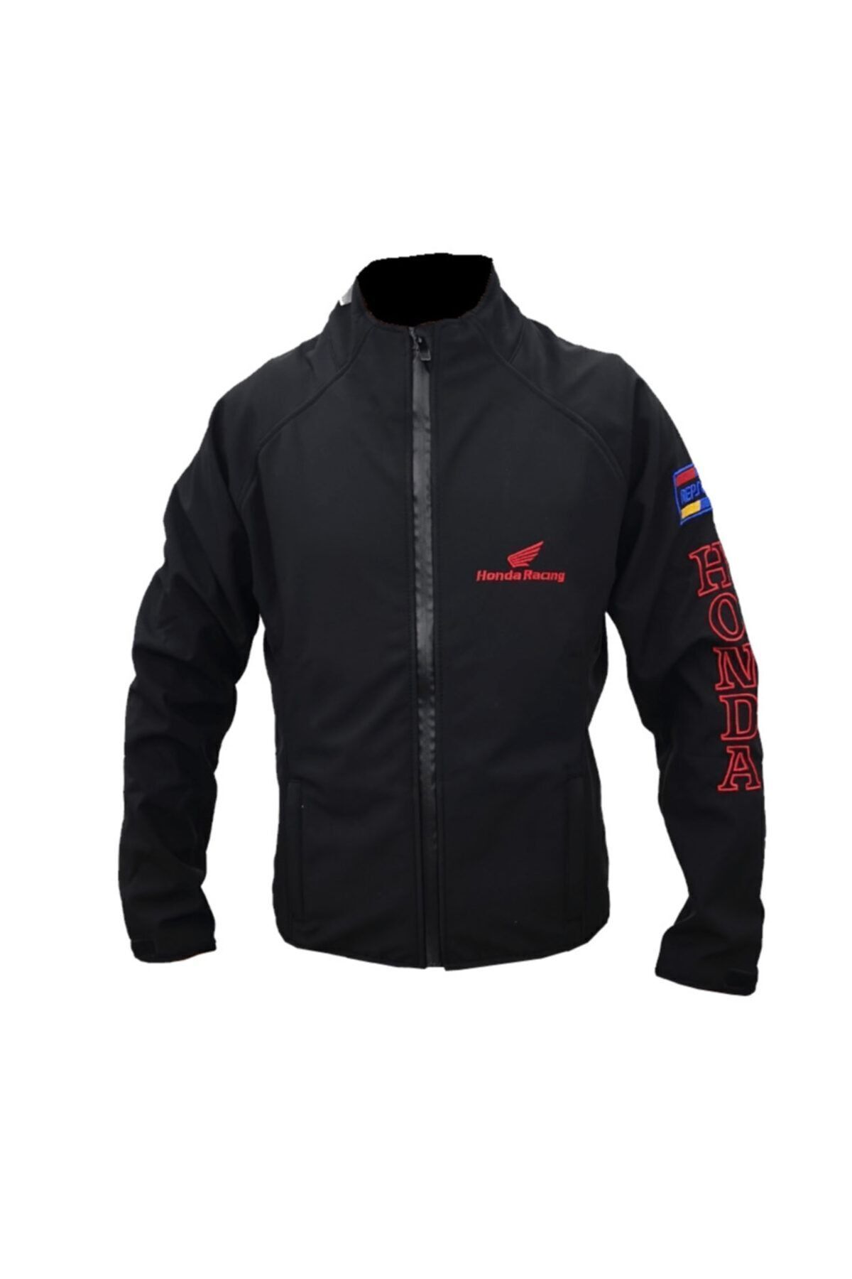 Erkek Siyah Softshell  Rüzgar Ve Su Geçirmez Logolu  Ceket Mont
