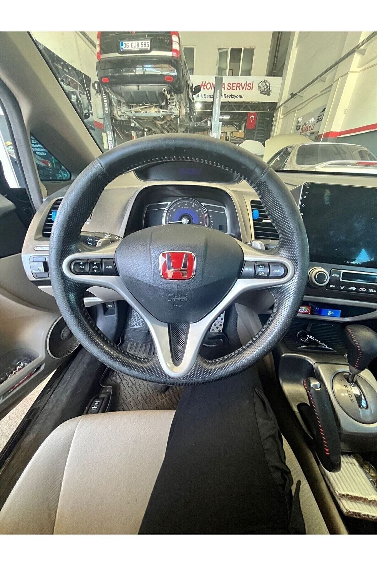 Honda Civic Ies Makyajlı-fd6-fb7 F Uyumlu 2006-2012/ 2012-2016 Kırmızı Direksiyon Logosu 5x4 Cm