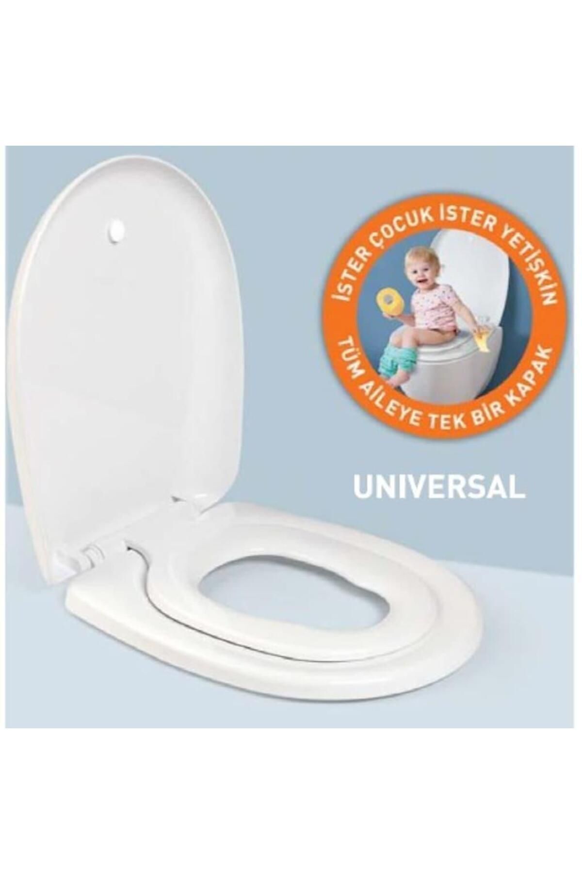 Universal Çocuk Adaptörlü Amortisörlü Klozet Kapağı Kapak