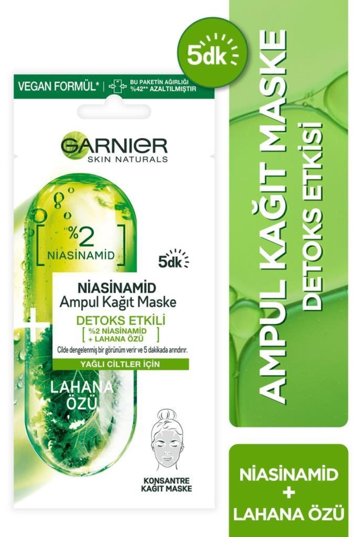 Niacinamide Detoks Etkili Ampul Kağıt Maske