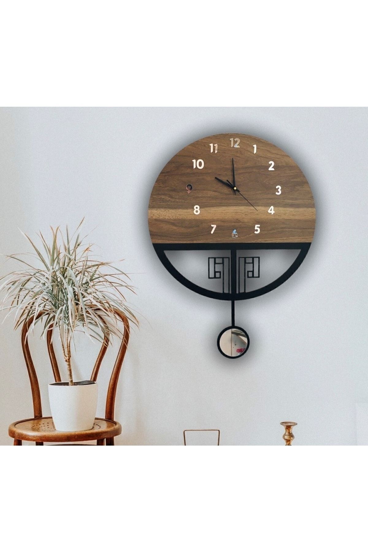 Sarkaçlı Ahşap Duvar Saati, Sarkaçlı Saat, Duvar Saati, Ahşap Saat, Wooden Wall Clock