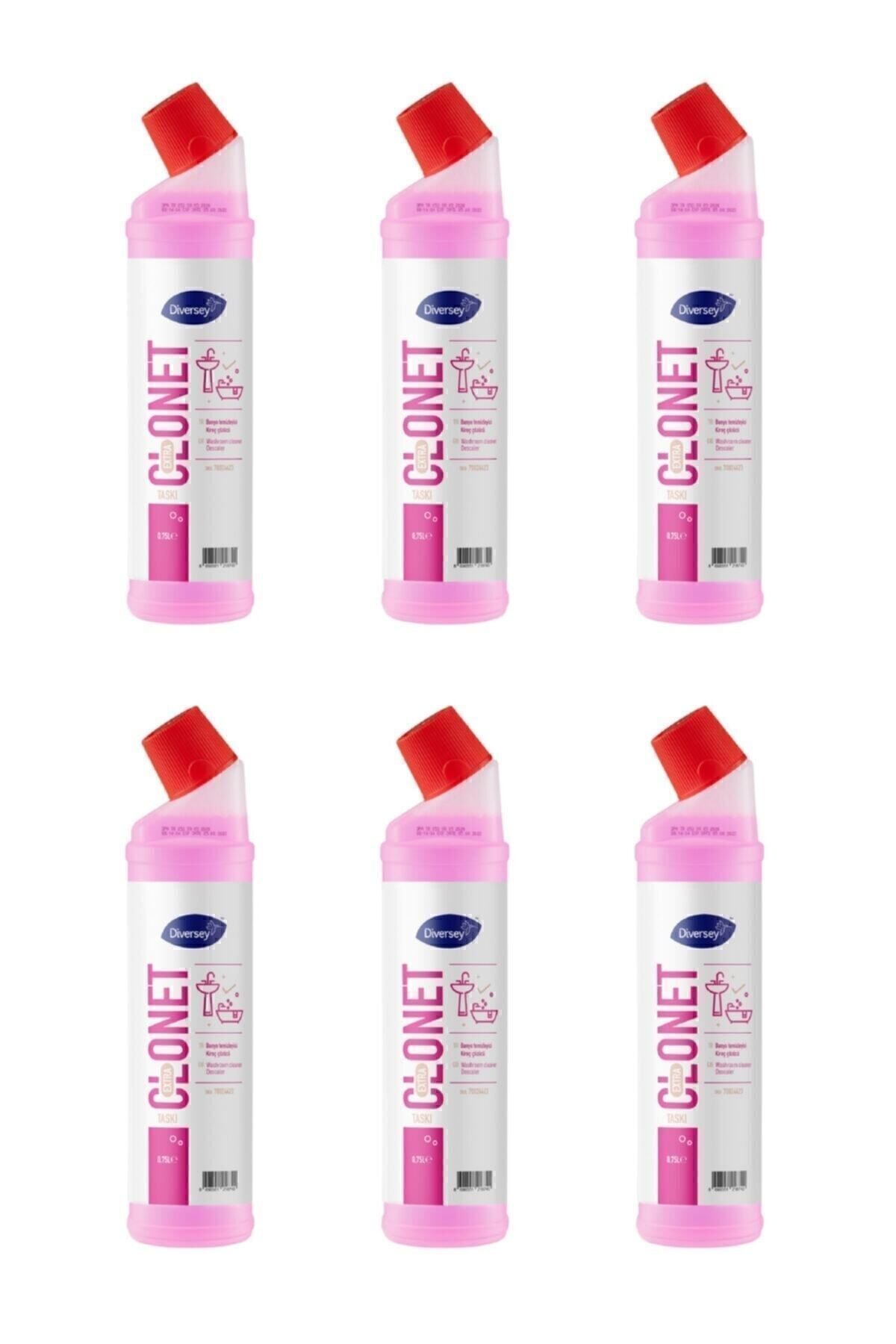 Taskı Clonet Extra 6'lı Set Kireç Çözücü Banyo Temizleyici 1 Şişe 750ml