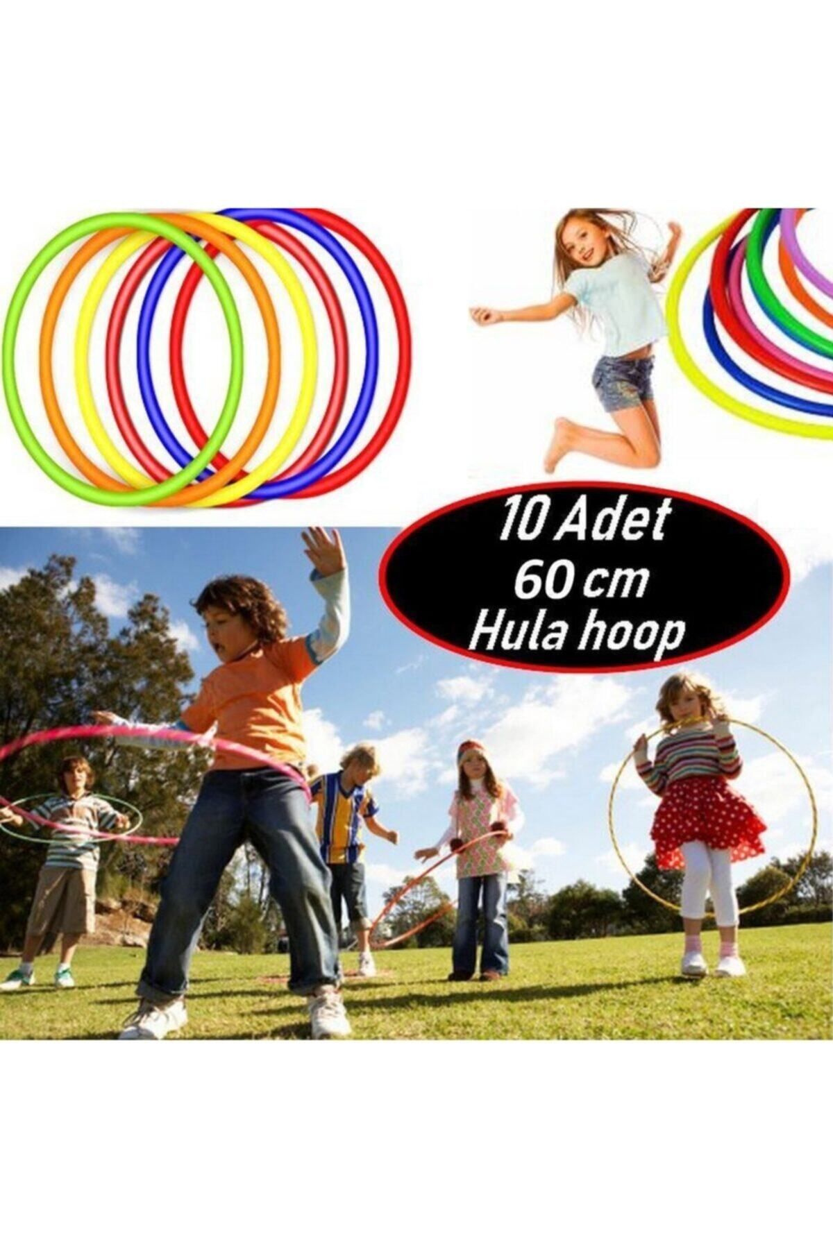 10 Adet 60cm Hulahop Renkli Hulahop Bel Inceltici Jimnastik Çemberi Egitici Çember Oyuncağı