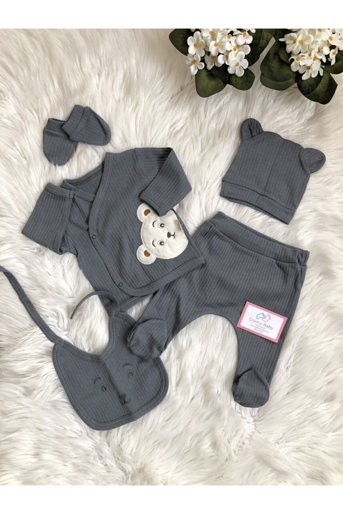 Bear Minimal Taş 5'li Yenidoğan Hastane Çıkışı Seti