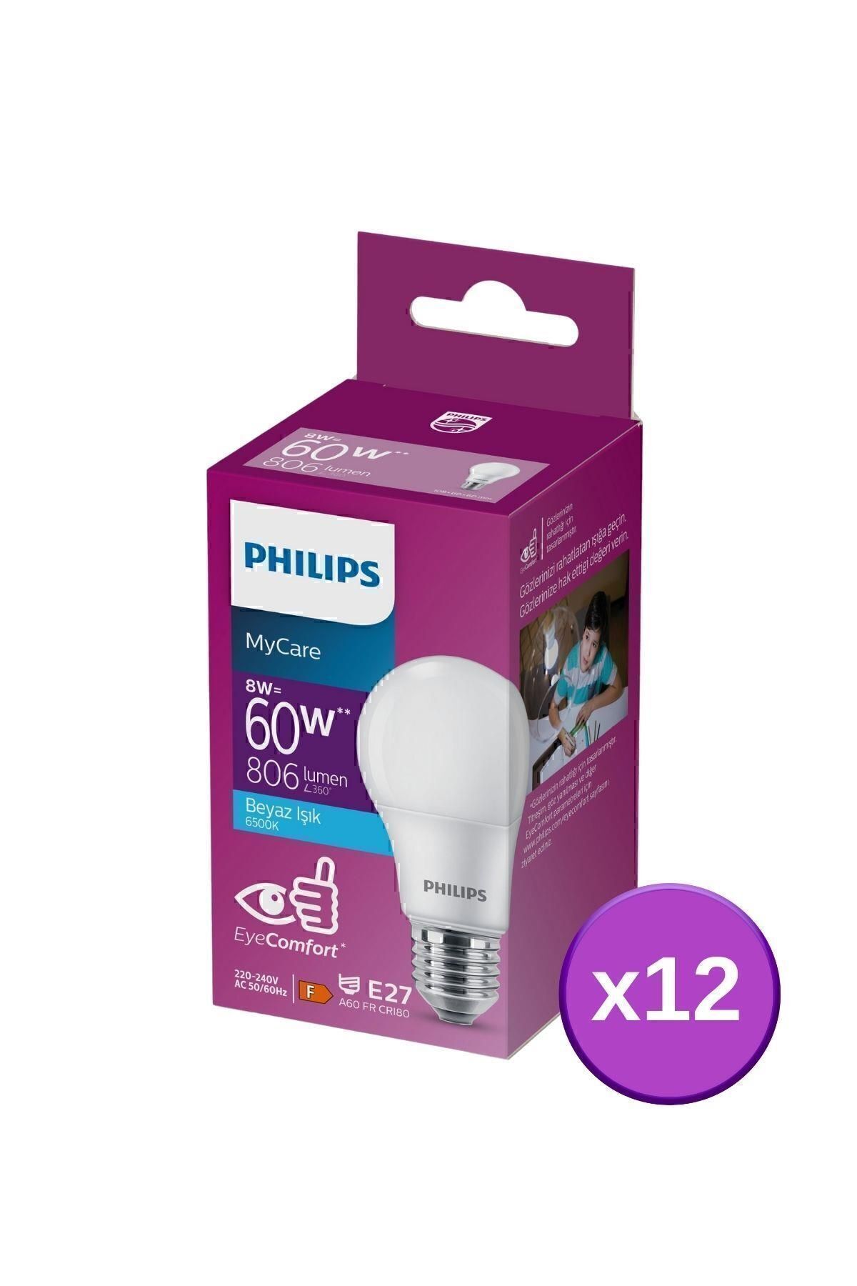 Led 8-60w Ampul 6500k Beyaz Işık 12li- Led Ampül- Enerji Tasarruflu Ampül
