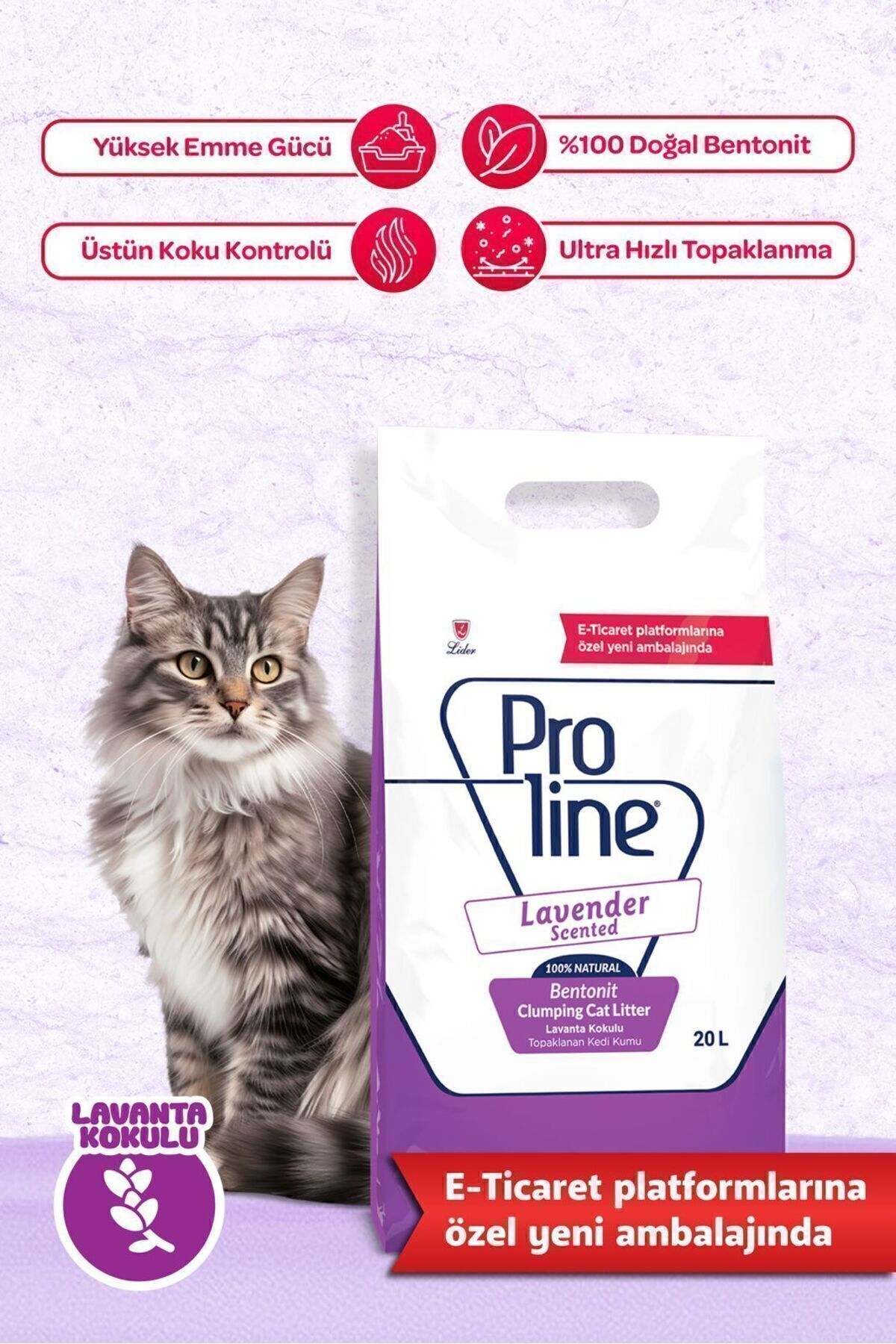 Lavanta Kokulu Bentonit Kedi Kumu 20 Lt