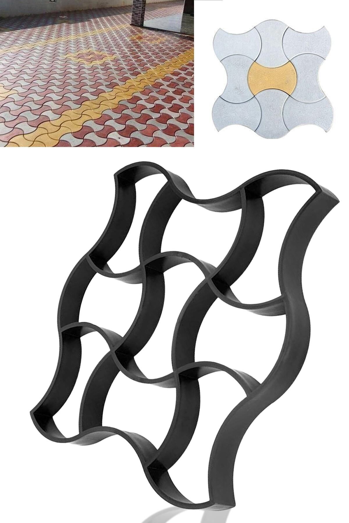 Bahçe Taş Kalıp Parke Taşı Kalıbı Zemin Kaplama Kalıbı 49x49 Cm