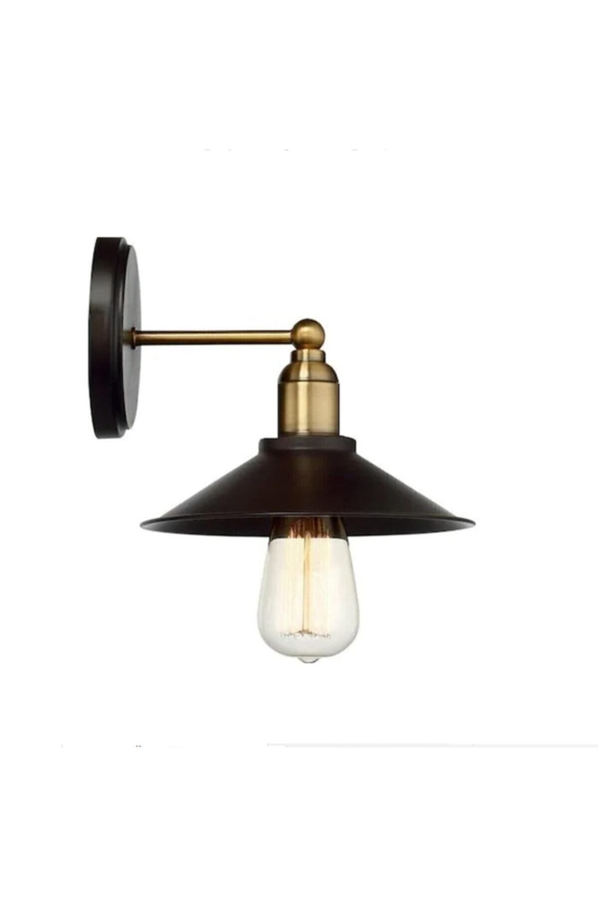 Retro Rustik Eskitme Duvar Lambası Aplik Komple Metal Fırın Boyalıdır