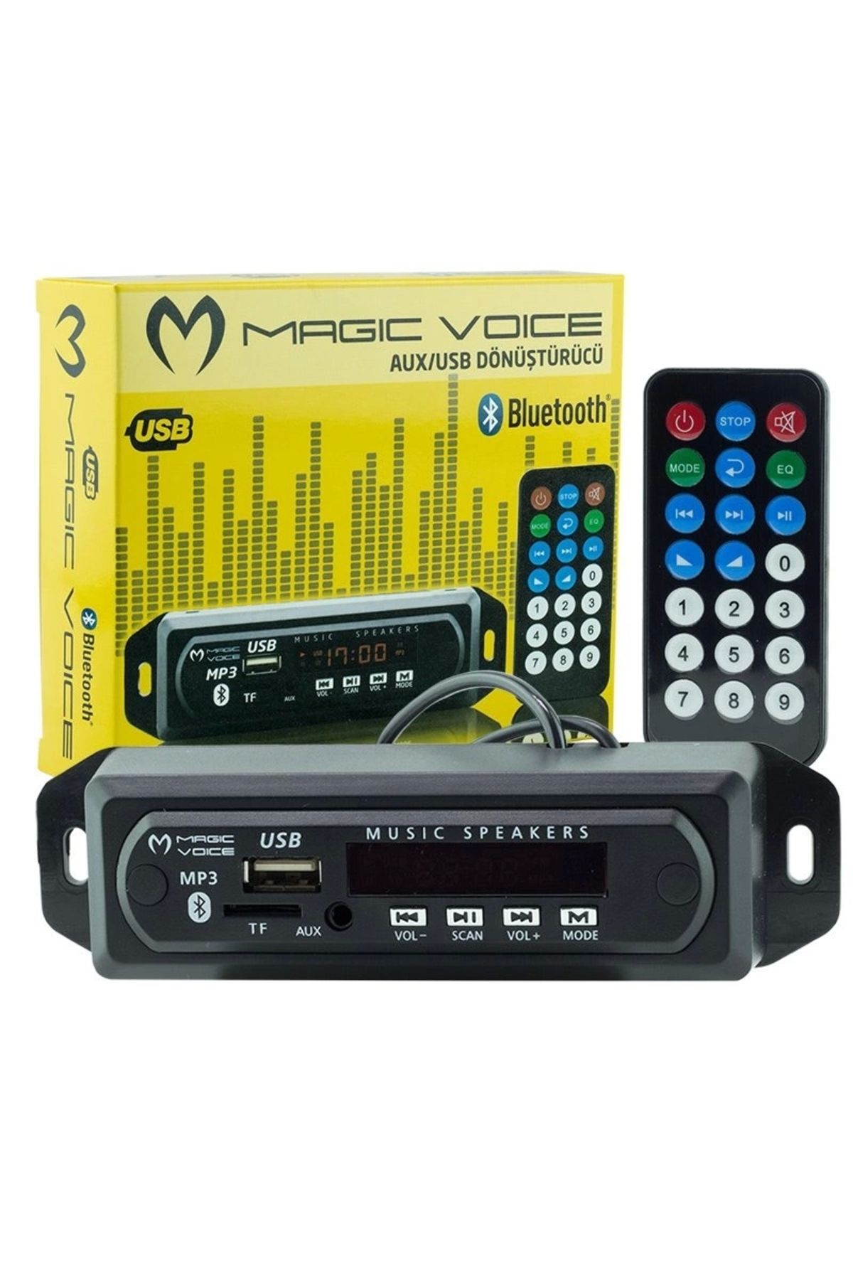 Oto Teyp Dönüştürücü Bluetooth Usb Aux Sd Card Tak Kullan (12 V) Ses Sistemi Çakmaklık Çevirici