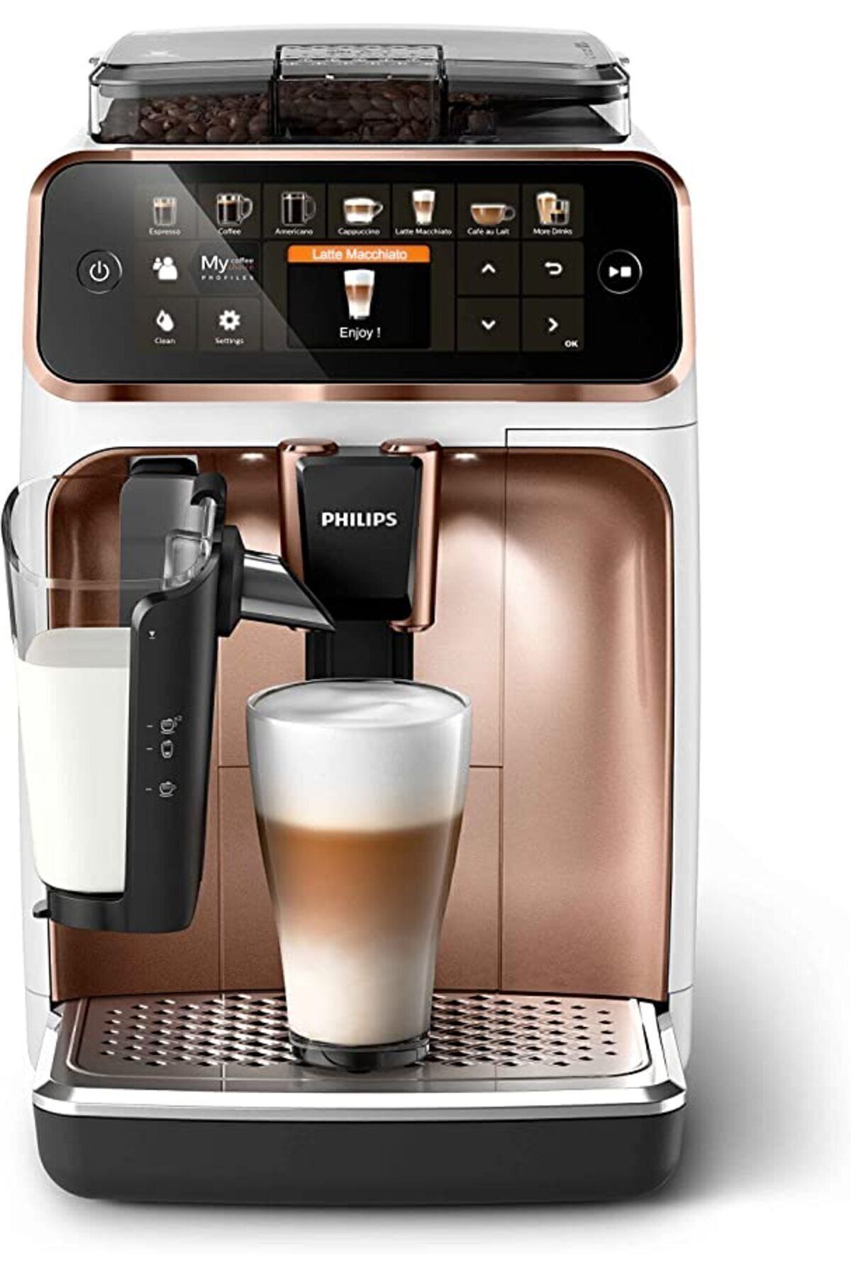 LatteGo Tam Otomatik Espresso Makinesi, Tek Dokunuşla 12 Çeşit İçecek, EP5443/70
