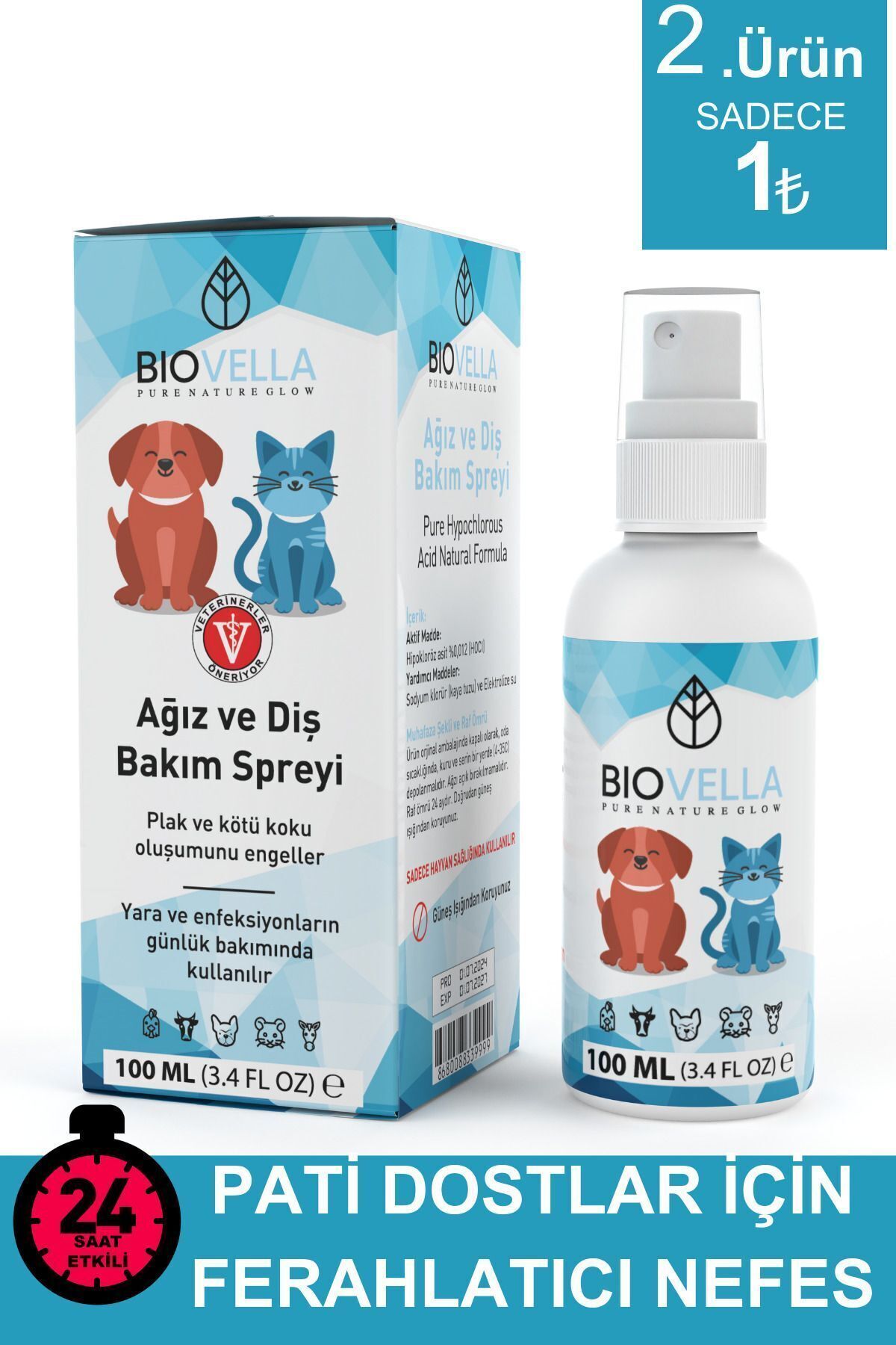 Köpek Ağız Kokusu Önleyici Ve Kedi Ağız Kokusu Giderici Sprey 100 ml