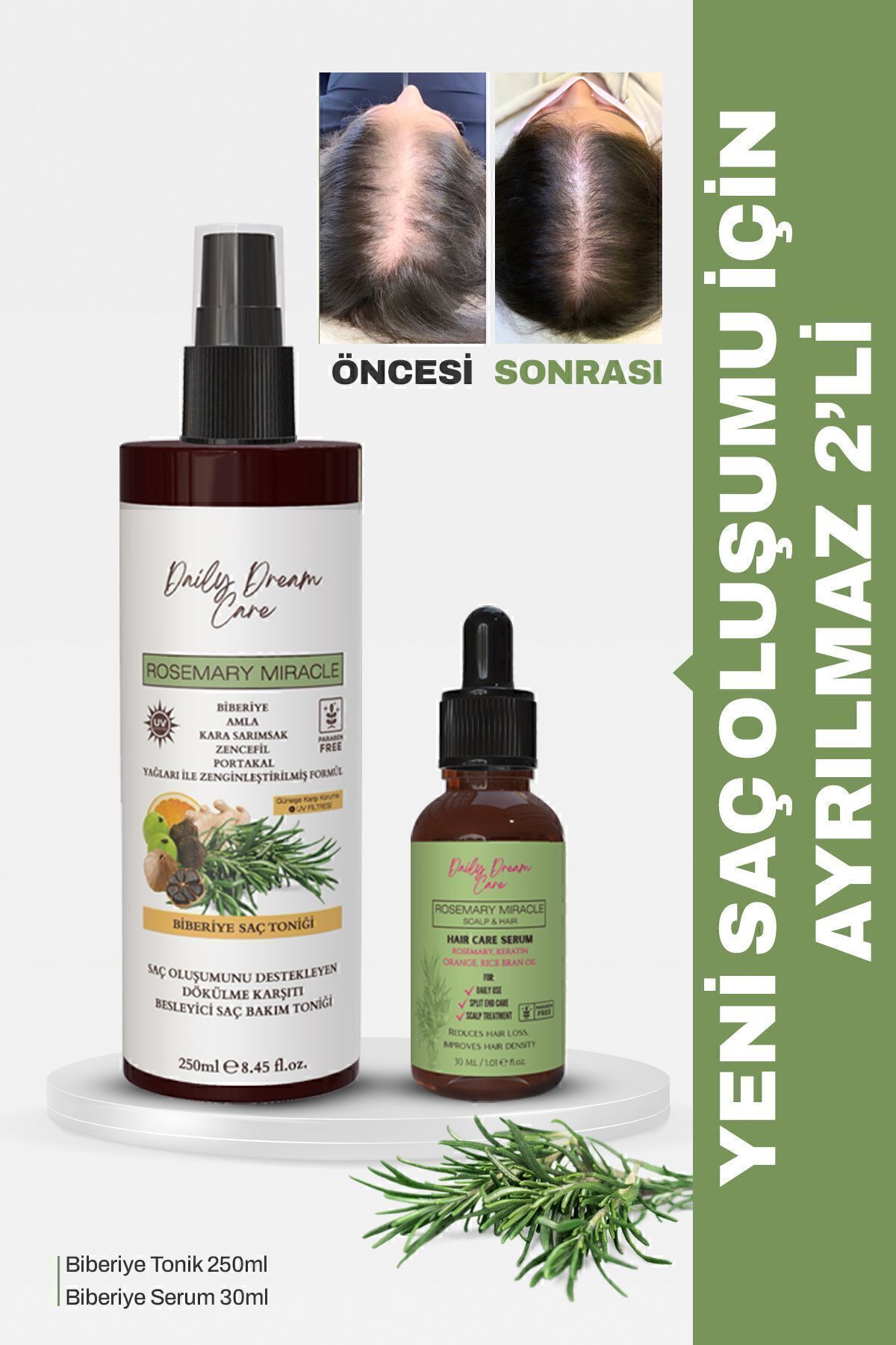 Daily Dream Care Hızlı Saç Uzatma Biberiye Serum + Biberiye Tonik Seti
