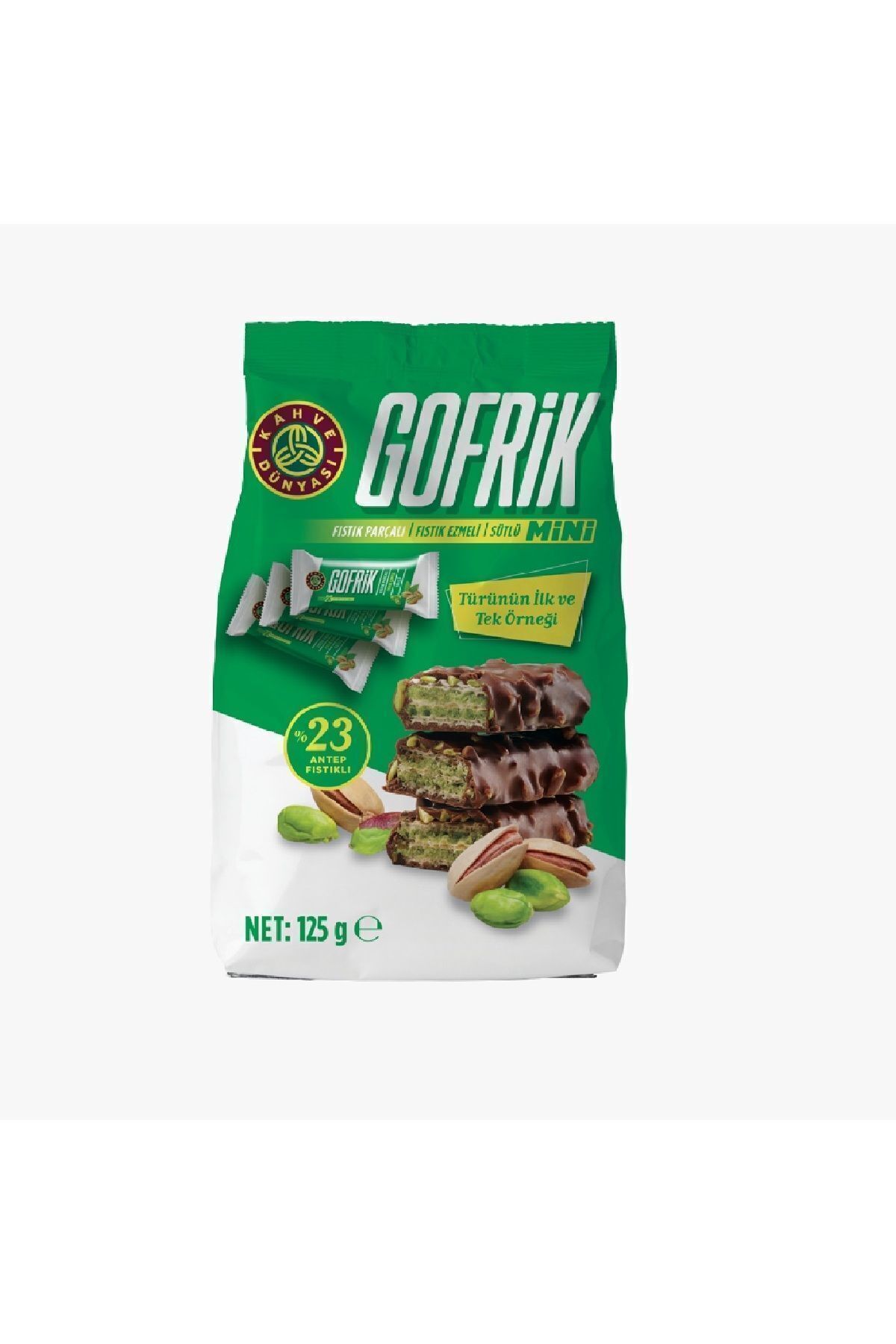 Gofrik Fıstık Parçacıklı Sütlü Mini Gofret 125gr