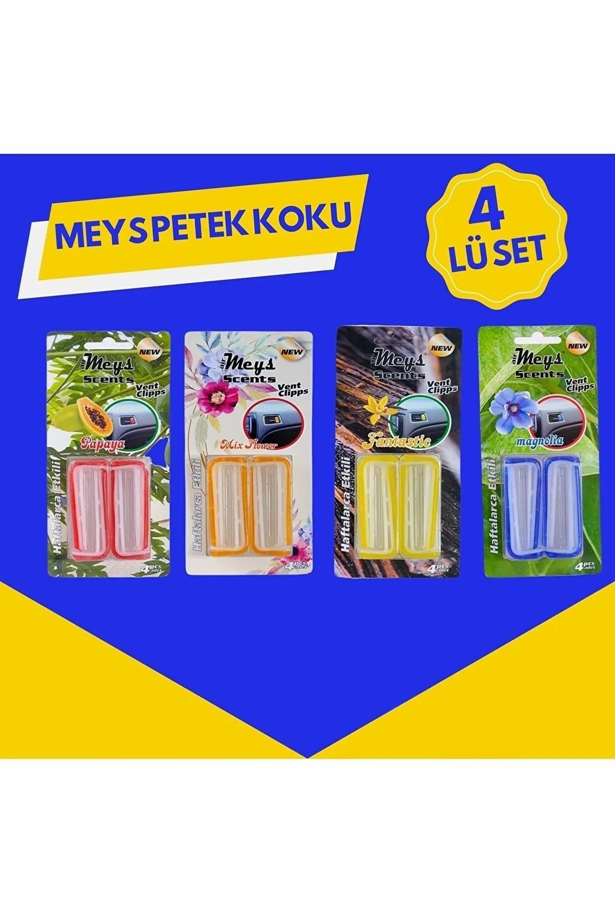 Oto Petek Kalorifer Kokusu - 4paket (16ADET)karışık Çeşit karışık 4paket petek koku