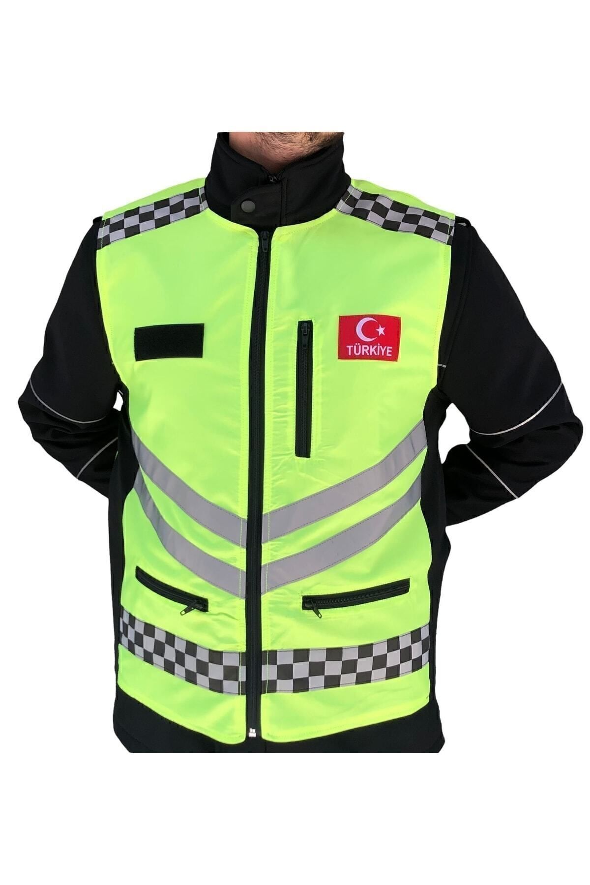 Neon Sarı Motorcu Yeleği