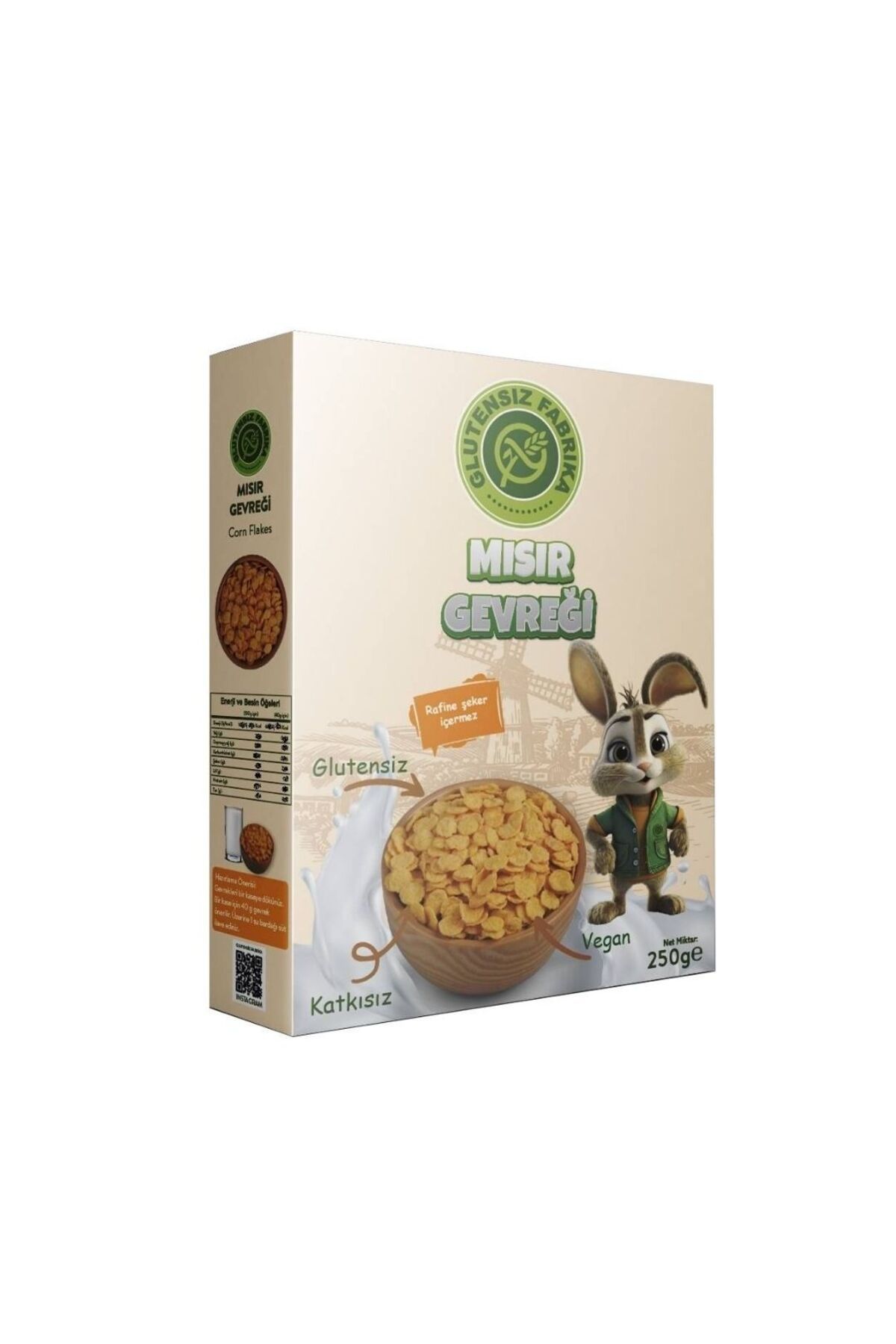 Glutensiz Yerli Mısır Gevreği (CORNFLAKES) 250 gram
