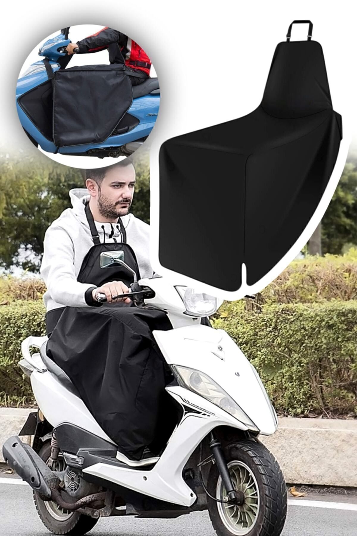 Scooter Uyumlu  Koruma Örtüsü Motorsiklet Dizlik Yağmur Soğuk Rüzgar Önleyici Rüzgarlık Vücut Koruma