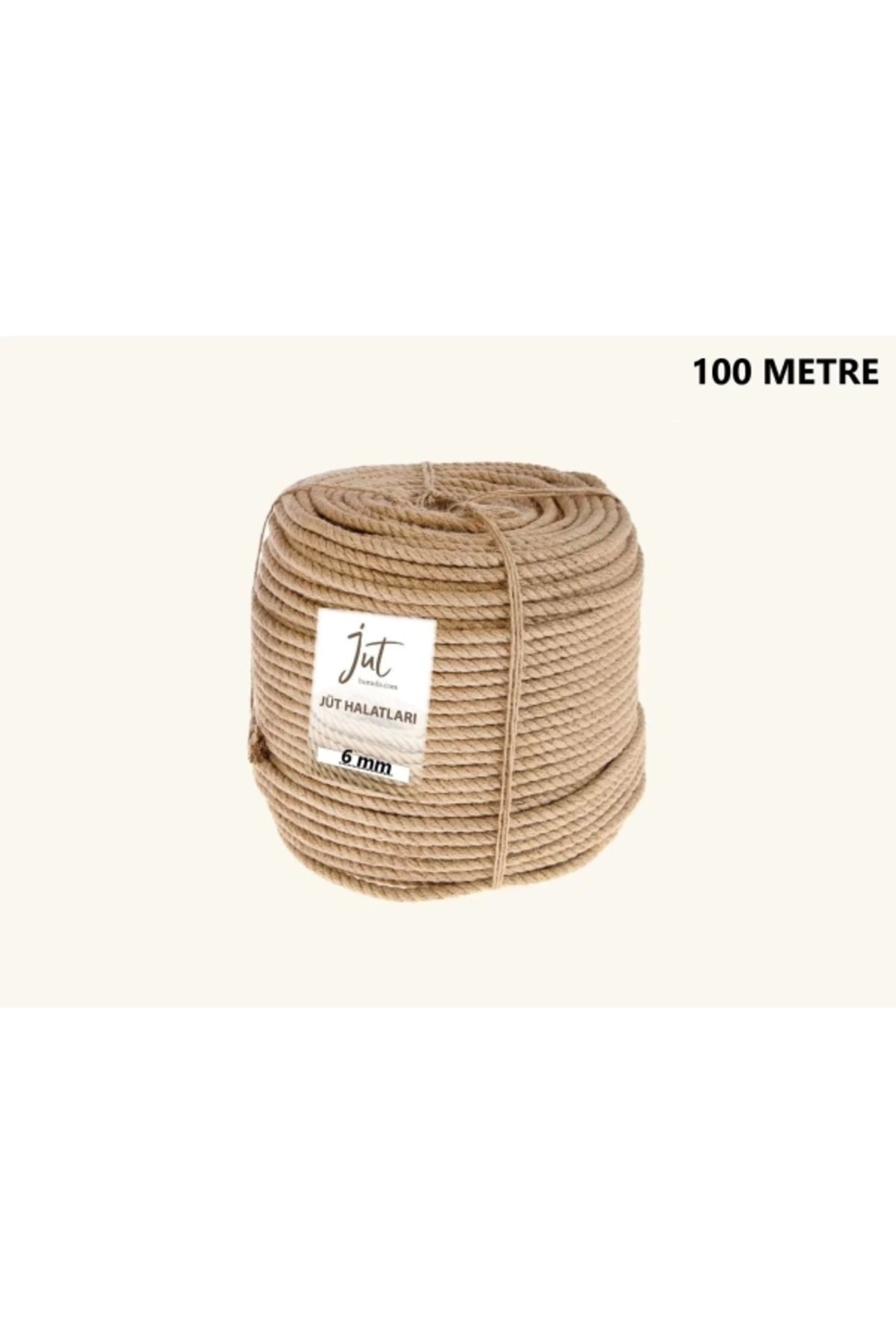 6 Mm Jüt Halat Kendir Urgan Halat Ip 100 Metre Dekoratif Halat