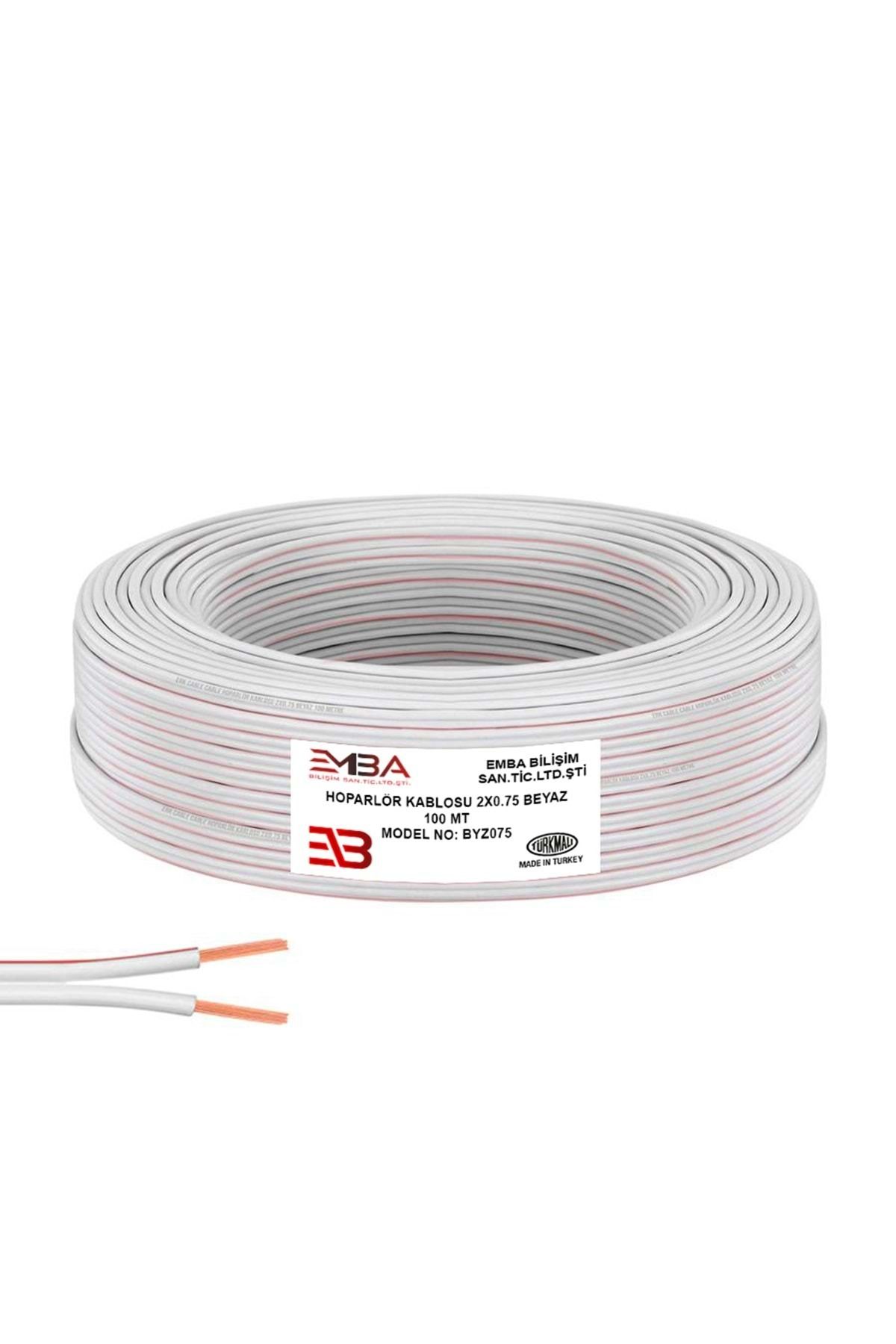 Elektrik Ve Hoparlör Kablosu Kordon 2x0.75 100mt - Beyaz