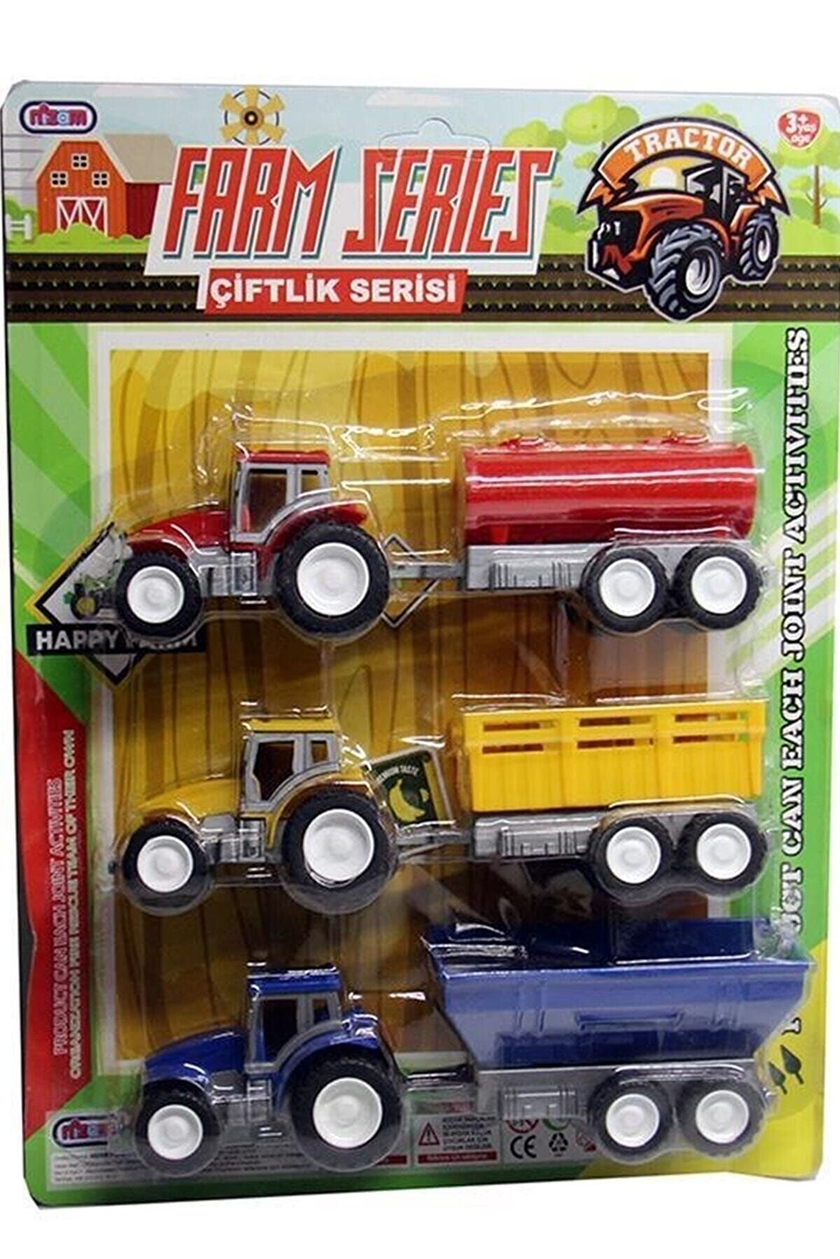 Farm Series Oyuncak Traktör Seti 3'lü Oyuncak Traktör Set