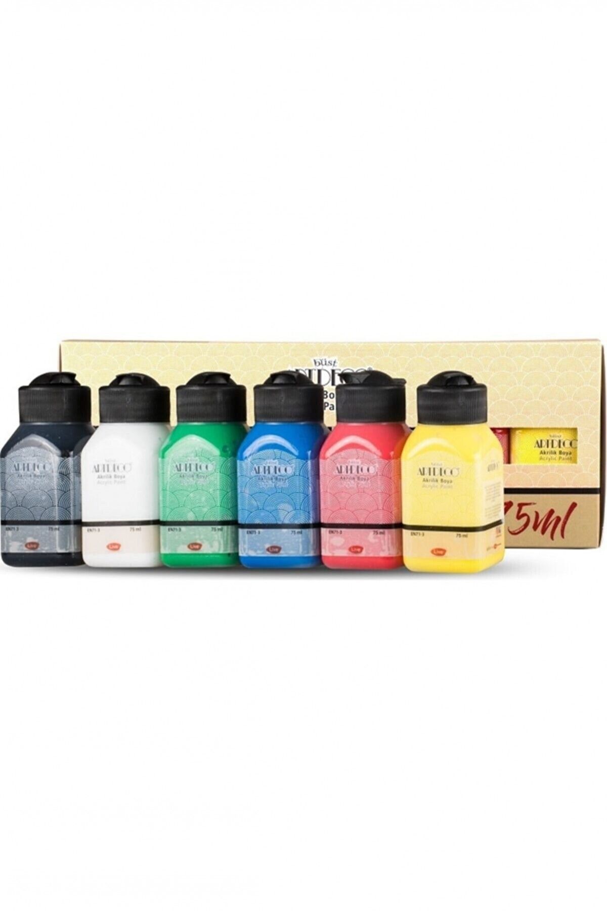 Canlı Renkler 6x75ml Akrilik Boya Seti -1