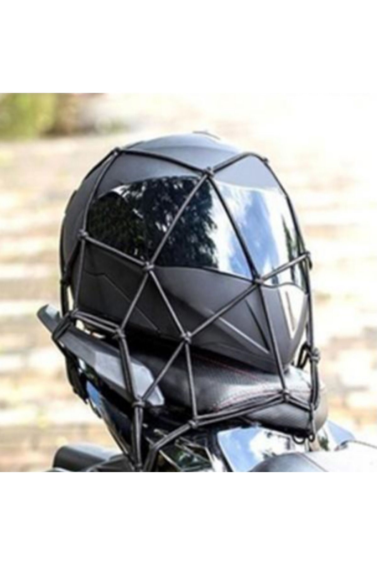 Motosiklet Bagaj Filesi Ahtapot 16 Gözlü Motor Kask Bağlama Eşya Taşıma Filesi siyah