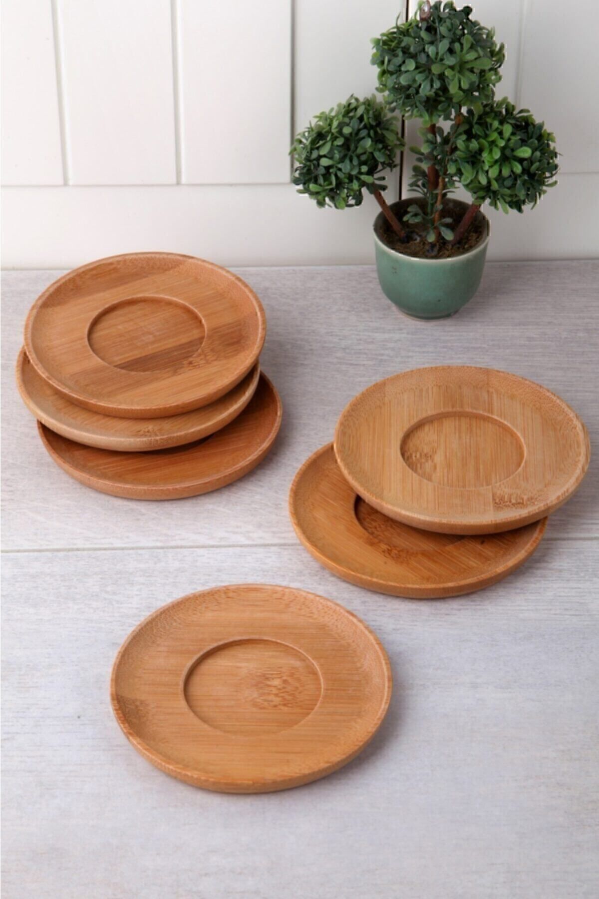 Balsa Home Naturel Yuvarlak Çay Tabağı 6'lı Set Çt2021