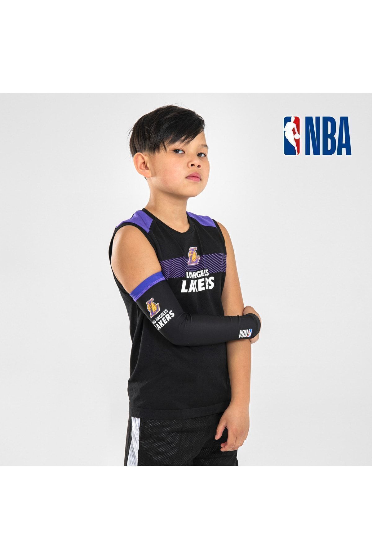 Tarmak Nba Los Angeles Lakers Çocuk Basketbol Dirsekliği - Siyah - E500