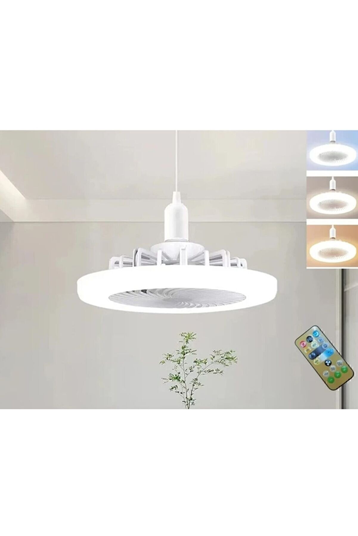 Poyraz Fan Led Ampul Vantilatör Ct-1153 Kumandalı 3 Renkli 30w