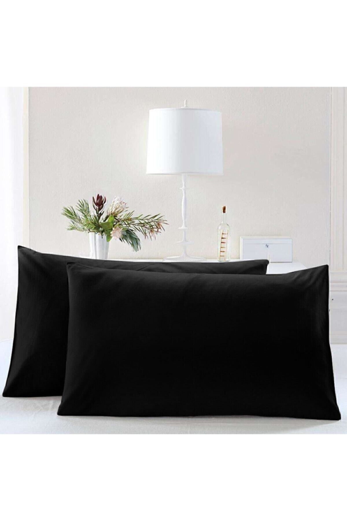 Noir Siyah Yastık Kılıfı 2li Set (50X70) Pamuklu