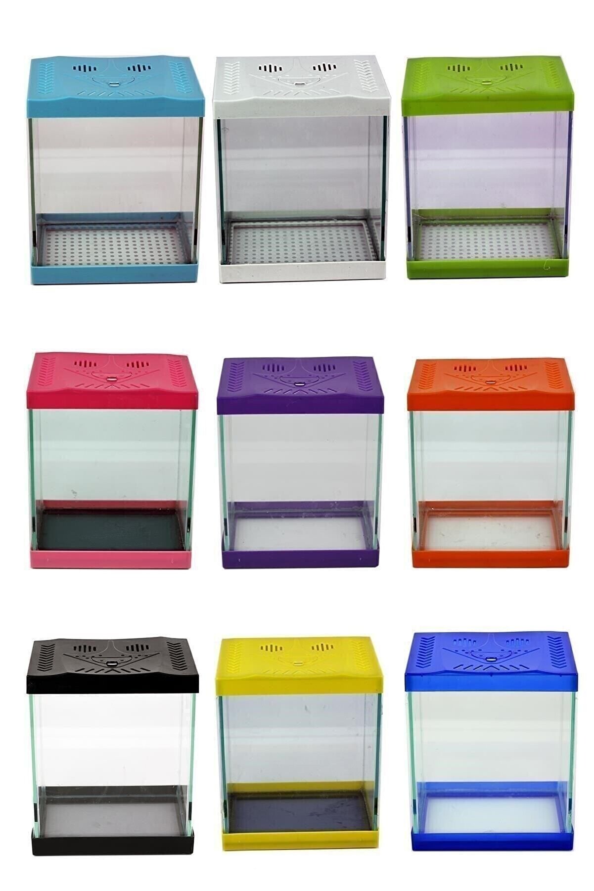 Ibrahimli Petshop Renkli Mini Akvaryum 23x20x14,5 Cm