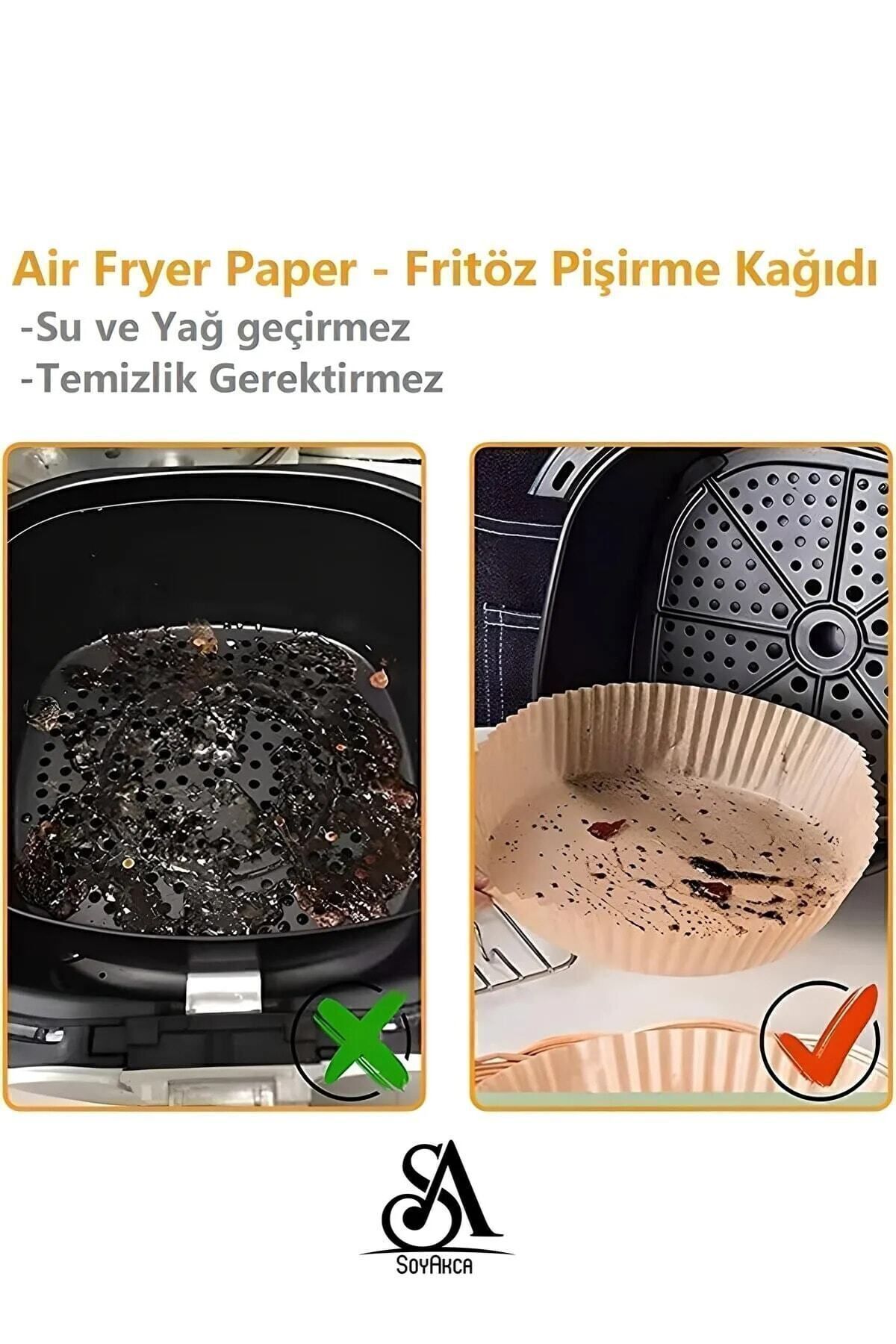 Philips Airfryer Xiaomi Uyumlu Hava Fritözü Hava Firitözü Philips Yağsız Fritöz Pişirme Kağıdı 50'li