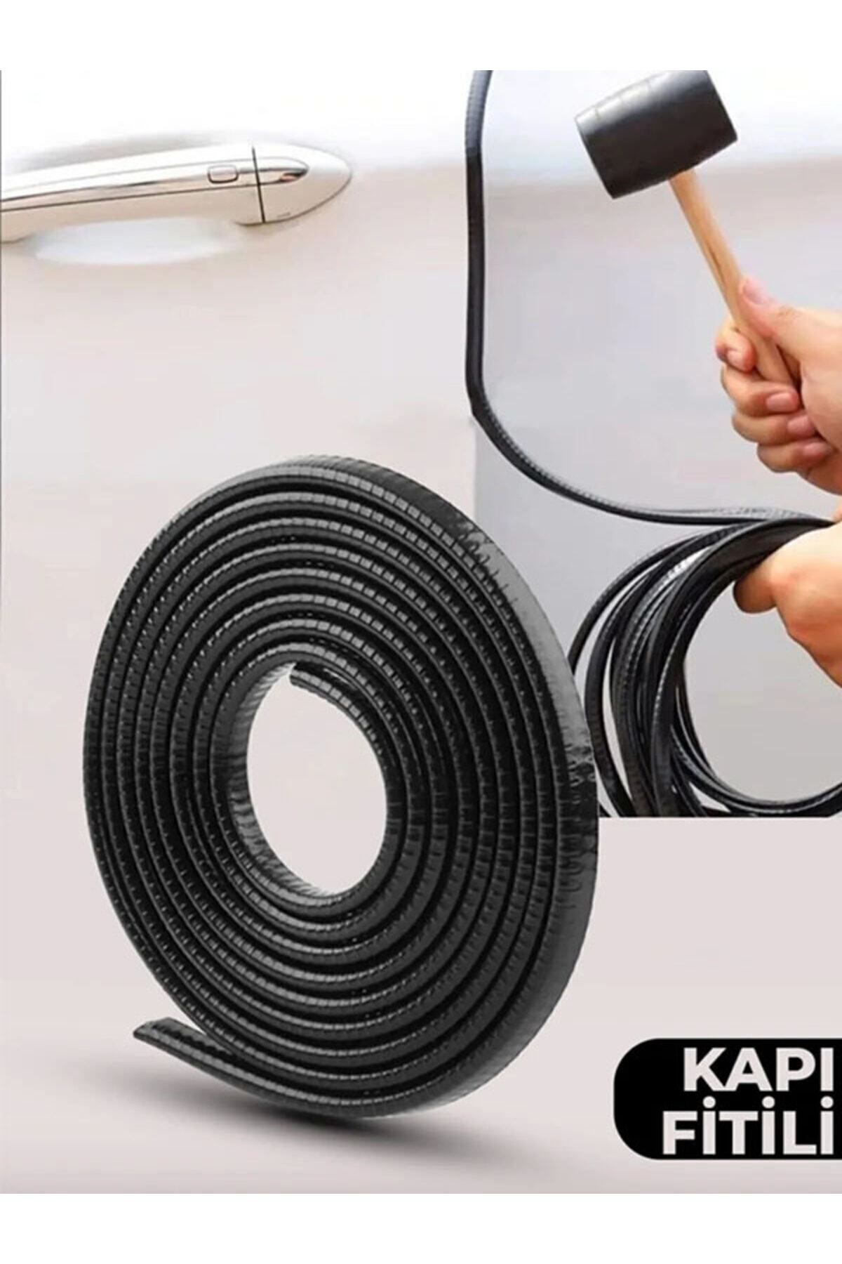 Oto Araç Kapı Koruma Fitili 5metre Parlak Siyah Renk Çarpma Çizilme Önleyici Fitil