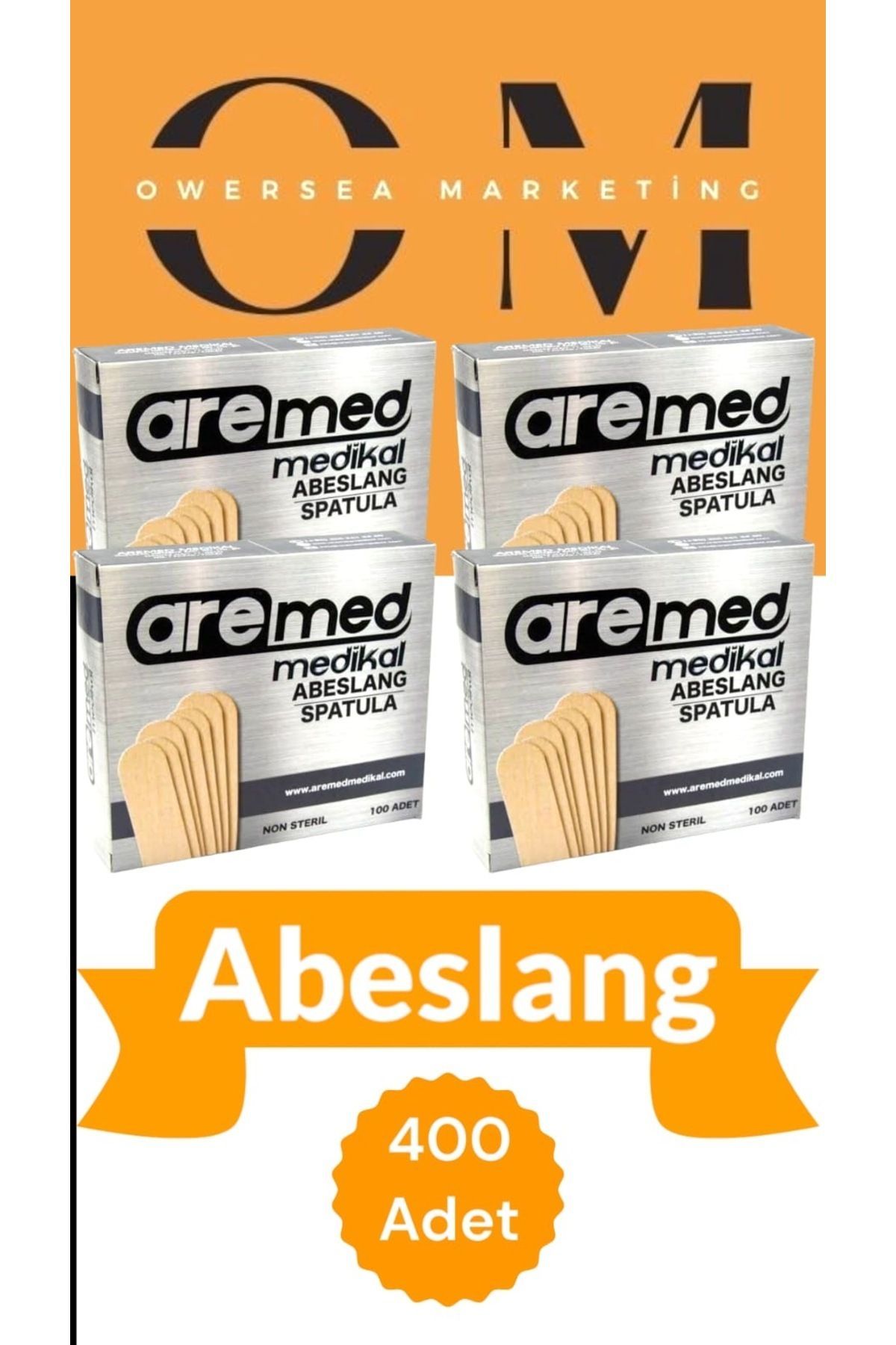 5 Kutu 5x100 Adet Abeslang Dil Basacağı Ağda Spatulası 500 Adet