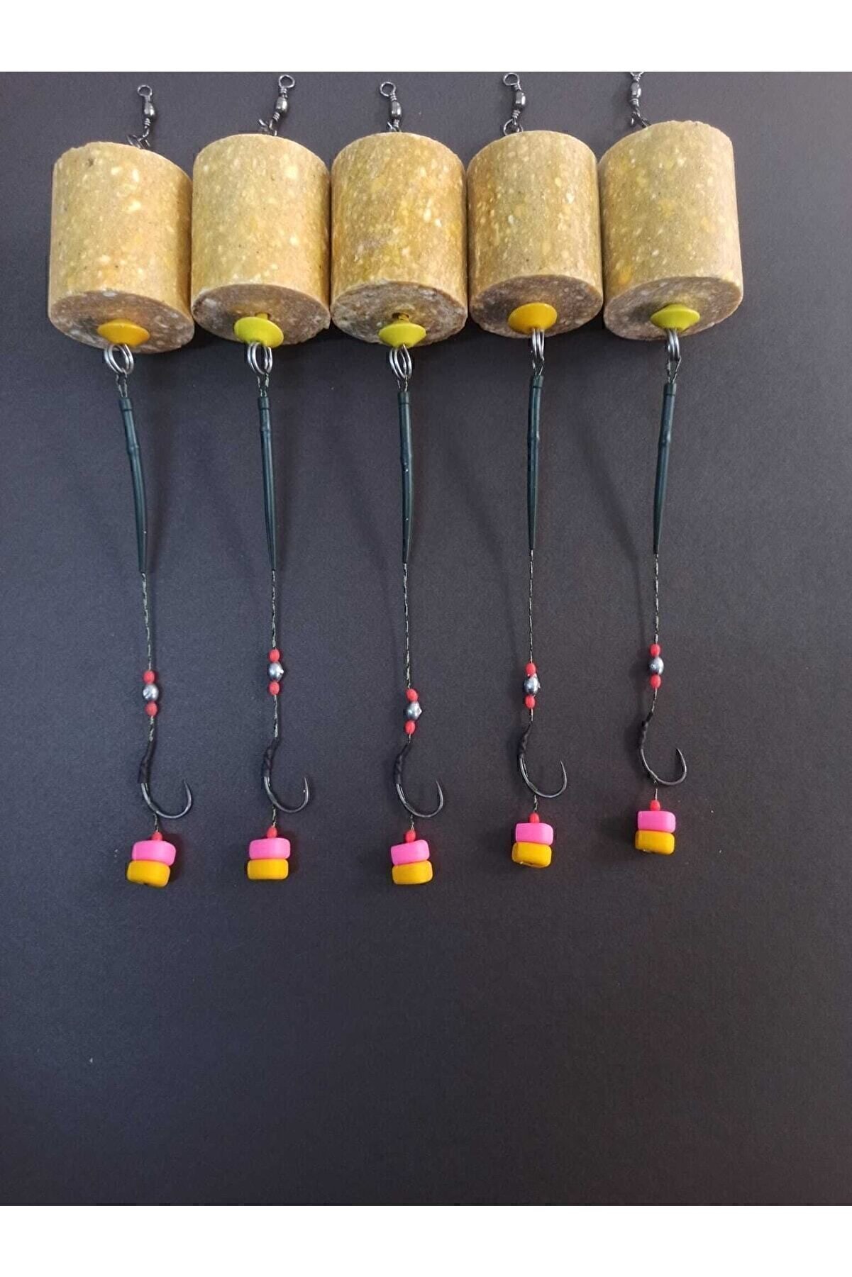 Küspe Aparatlı Çift Renkli Mısır Rig Takımı 5’li Set (küspe Dahil)