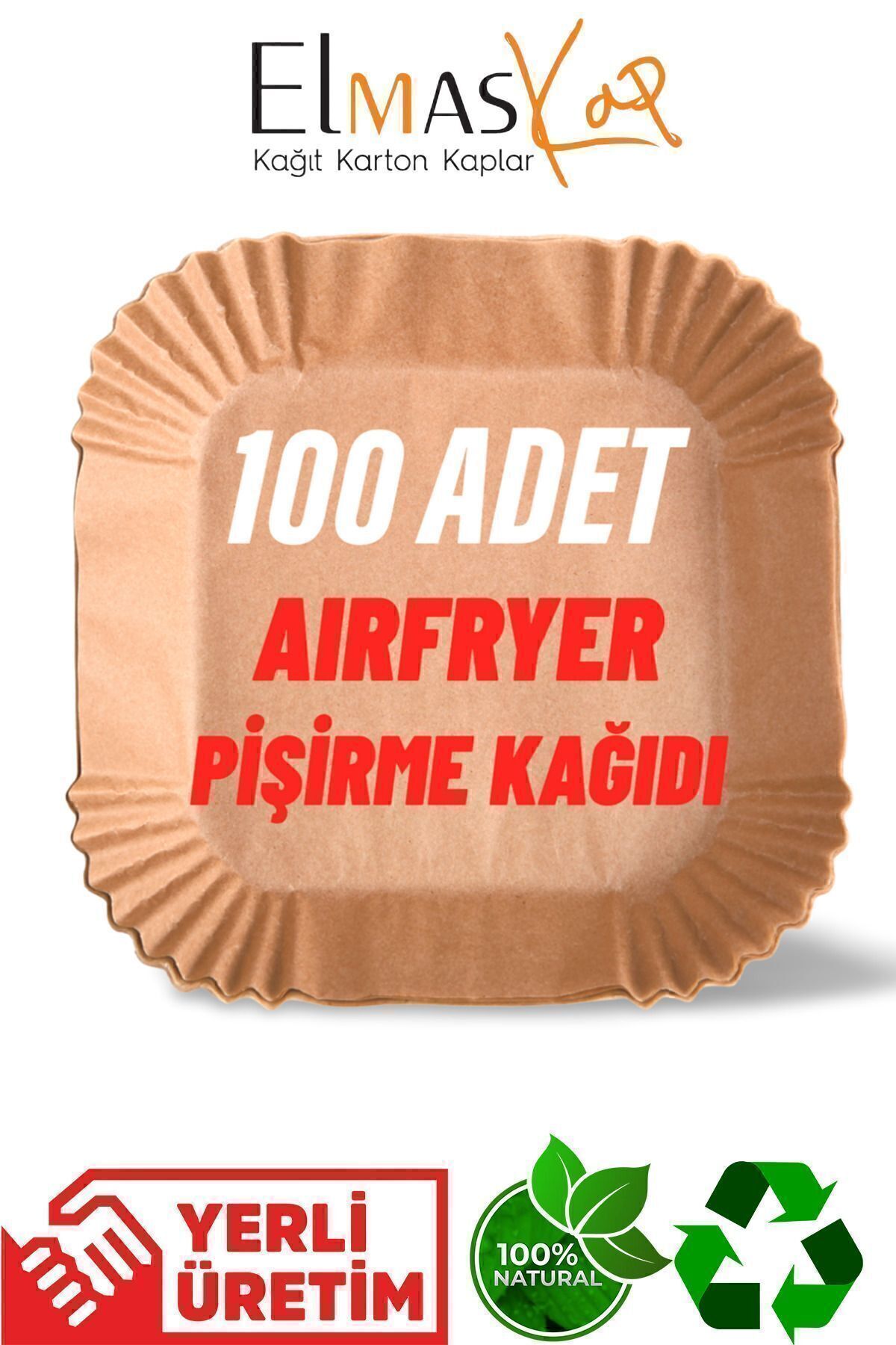 Airfryer Pişirme Kağıdı 100 Adet Kare Hava Fritöz Kağıdı Philips Xiaomi Airfreyer Air Fryer