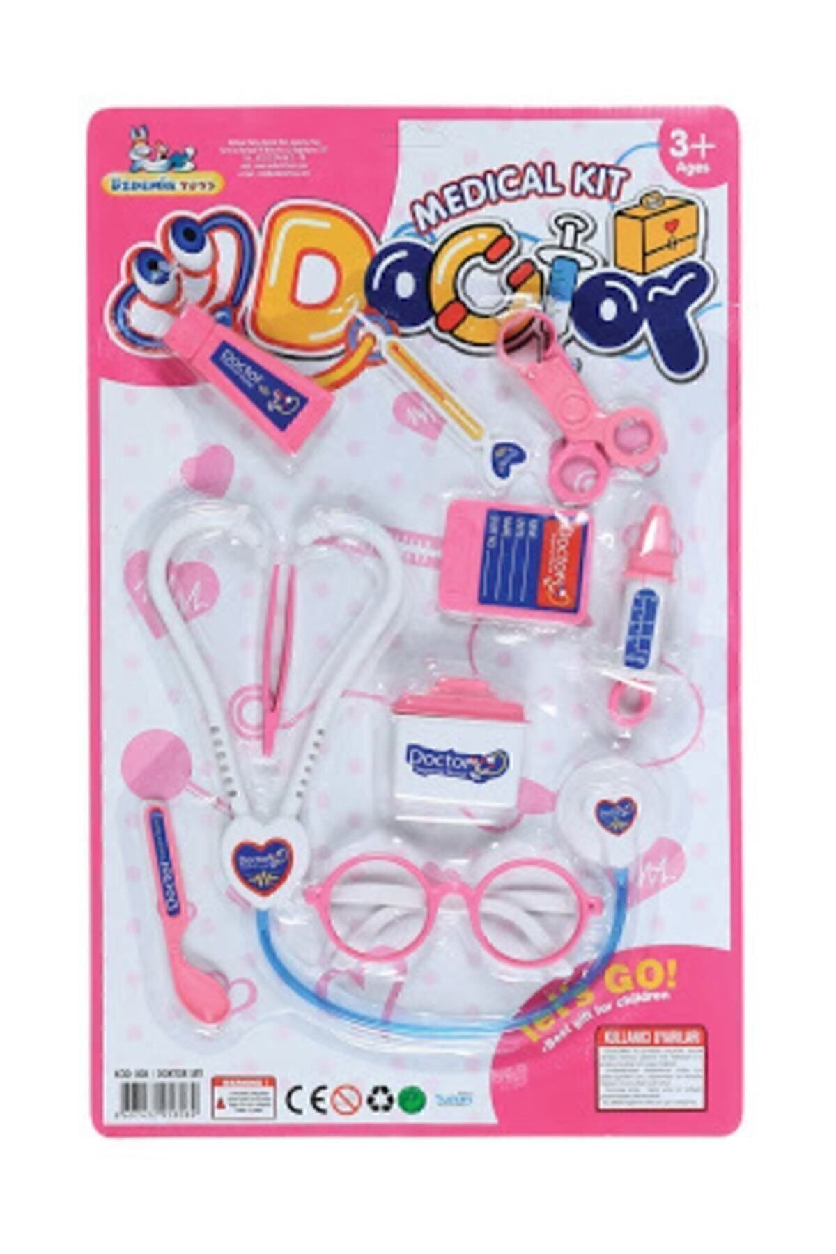 Oyuncak Doktor Seti (Pembe) 10 Parça