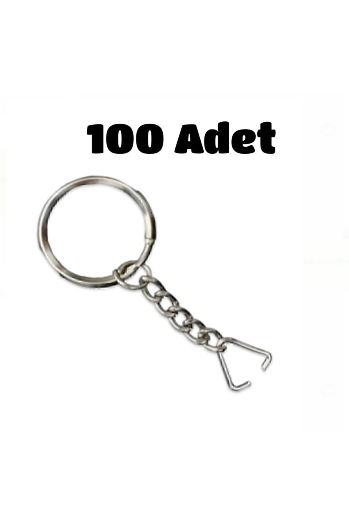 100lü Anahtarlık Halkası Zincirli Üçgen Aparatlı
