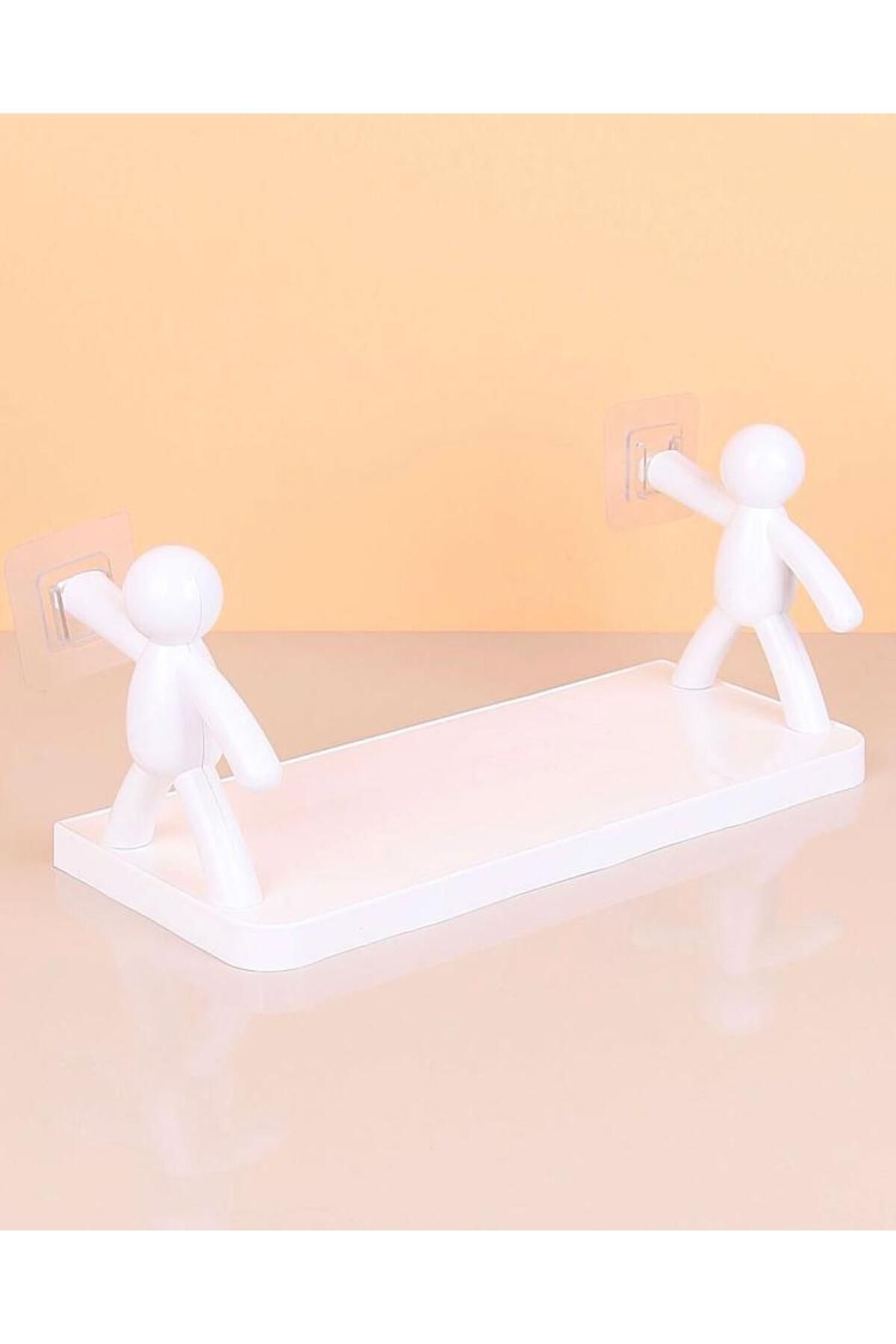 Pratik Banyo Mutfak Rafı Yapıştırmalı Etejer Yapışkanlı Raf banyo etejeri 34 x 12 cm