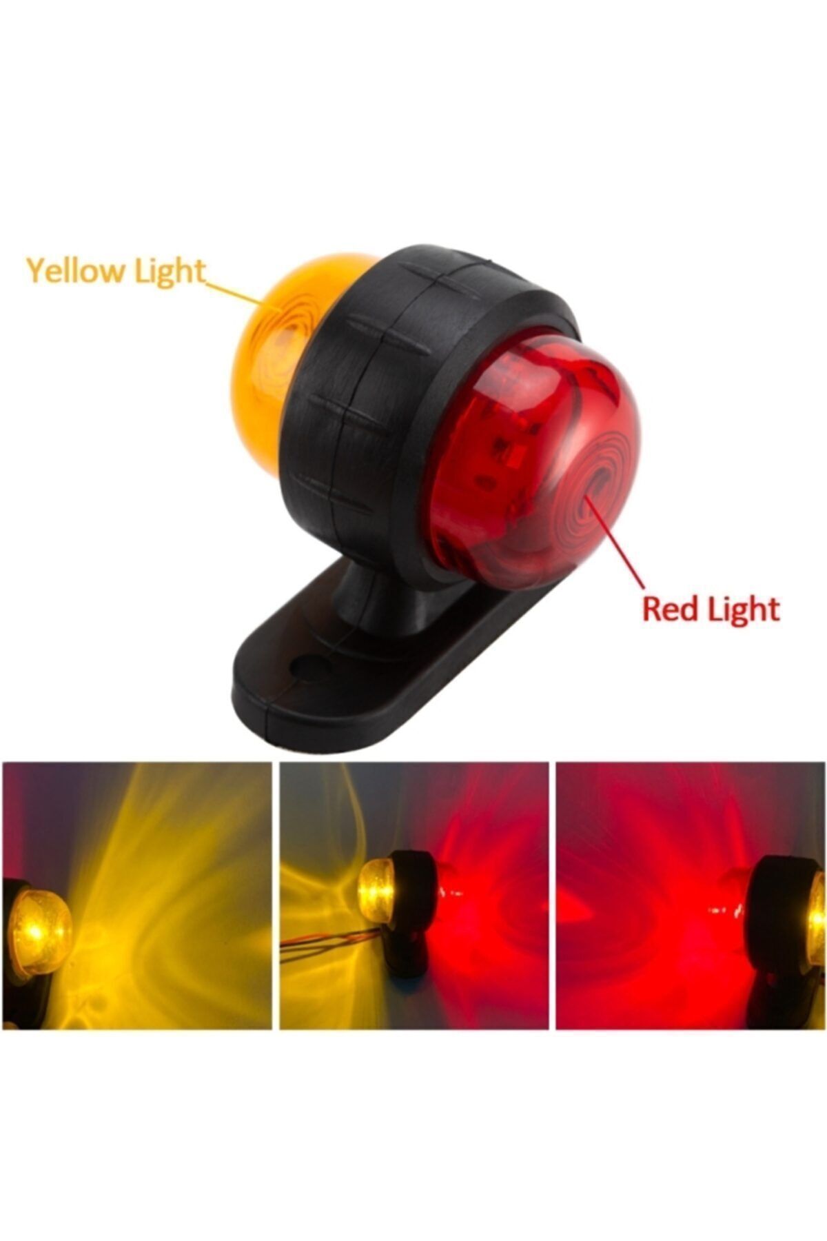 Mini Takoz Tek Ledli Sarı-kırmızı 12v-24v