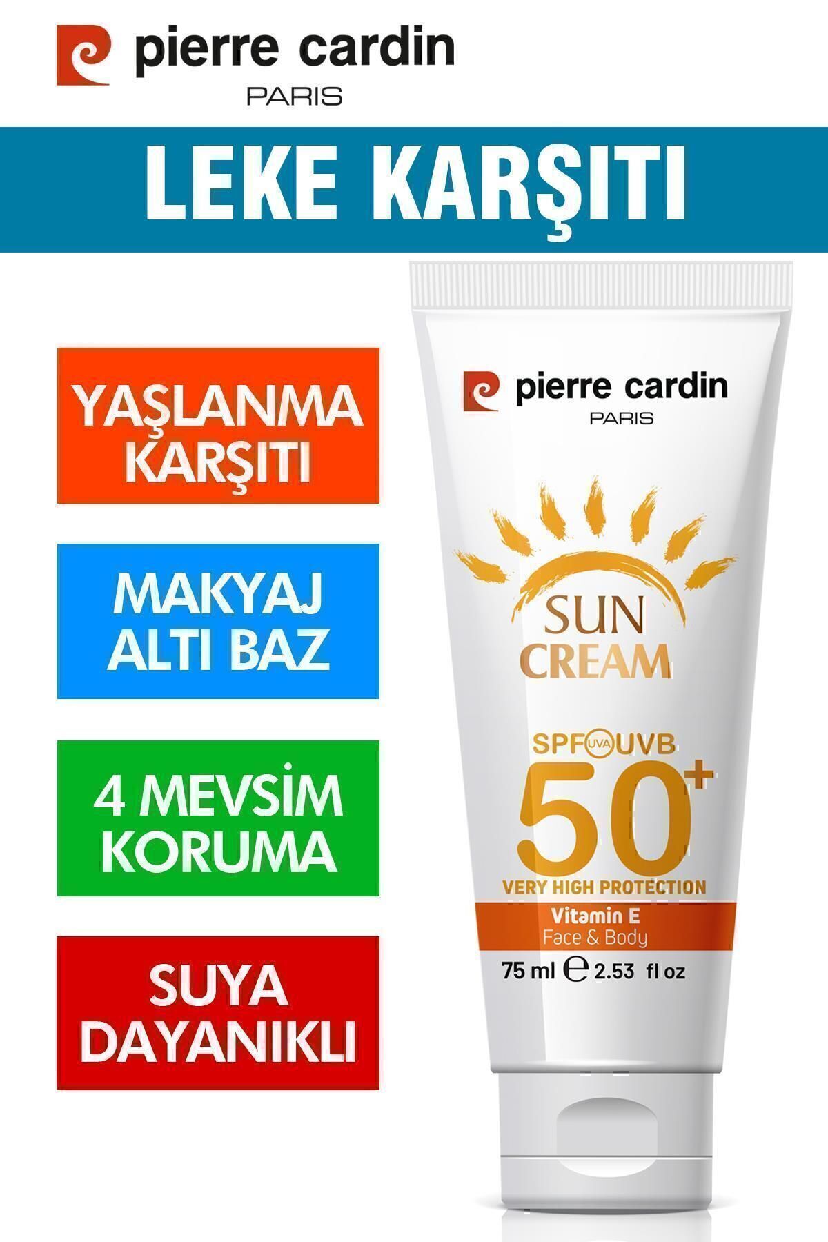 SPF 50 Leke Karşıtı Yüksek Koruyucu Yüz Güneş Kremi 75 ML Normal Ve Kuru Ciltler İçin