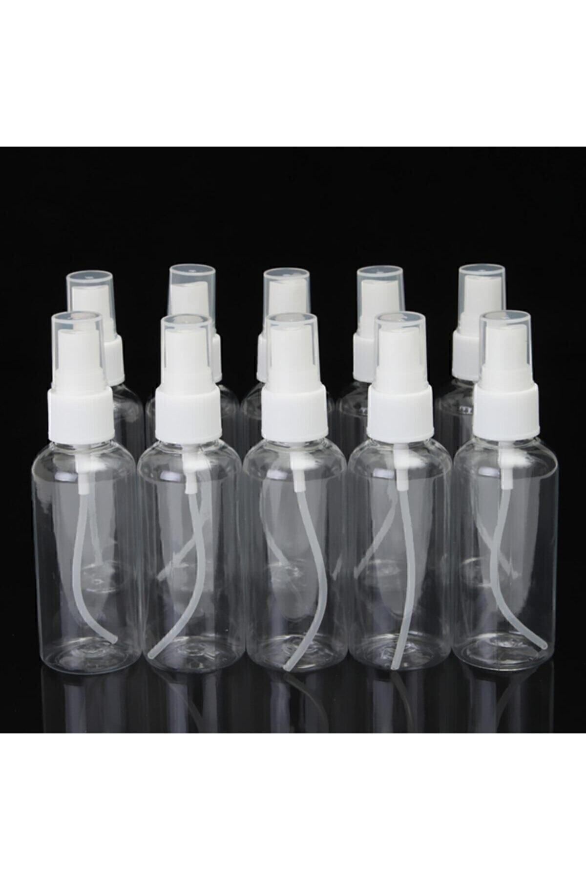 10 Adet 50ml Plastik Sprey Şişe Hediyelik Dezenfektan Kolonya Şişesi