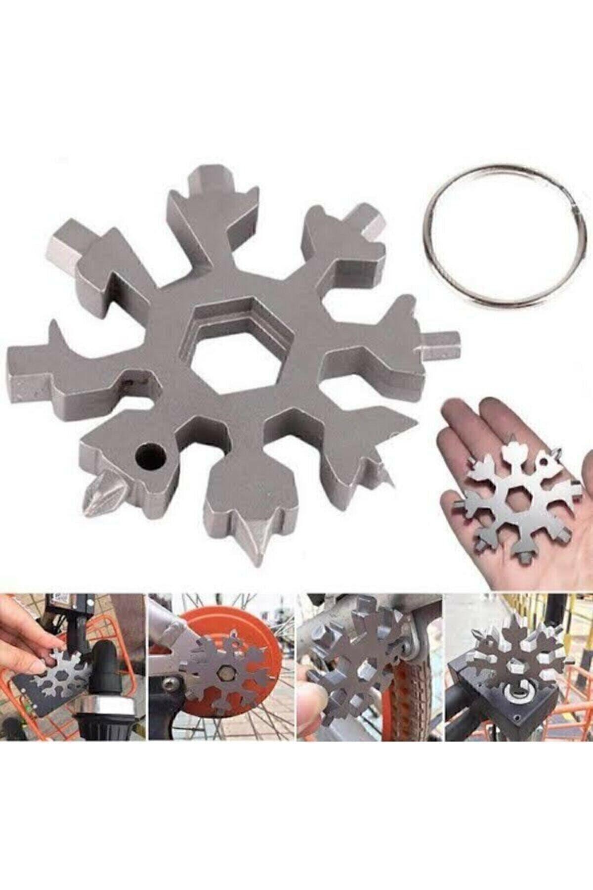 Çok Fonksiyonlu Paslanmaz Çelik Anahtar Alyan Takımı Ve ,anahtarlık Kar Tanesi Alyan Takımı Hex Key