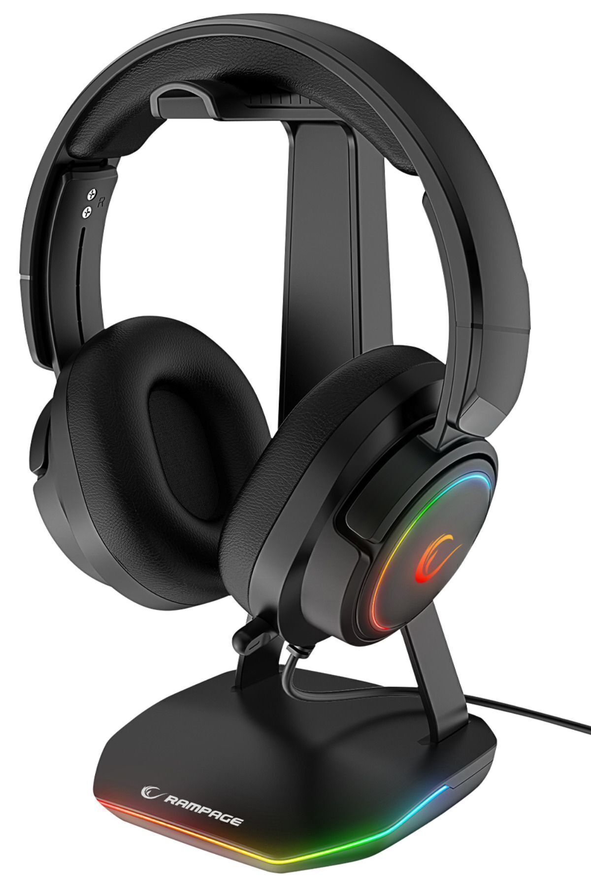 Tower RGB Usb Çoklayıcı Oyuncu Kulaklık Standı (2 x Usb Port) Siyah