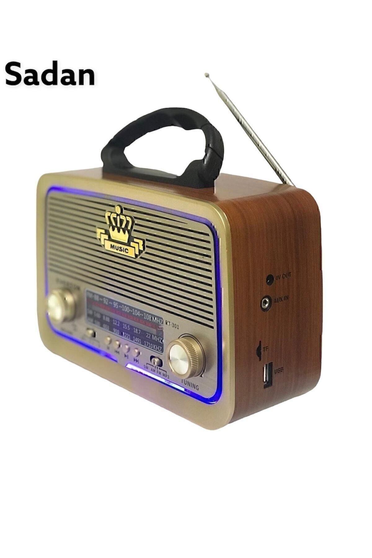 Vintage Rt-301 Nostalji Bluetooth Şarjlı Radyo Usb Sd Mp3 Player